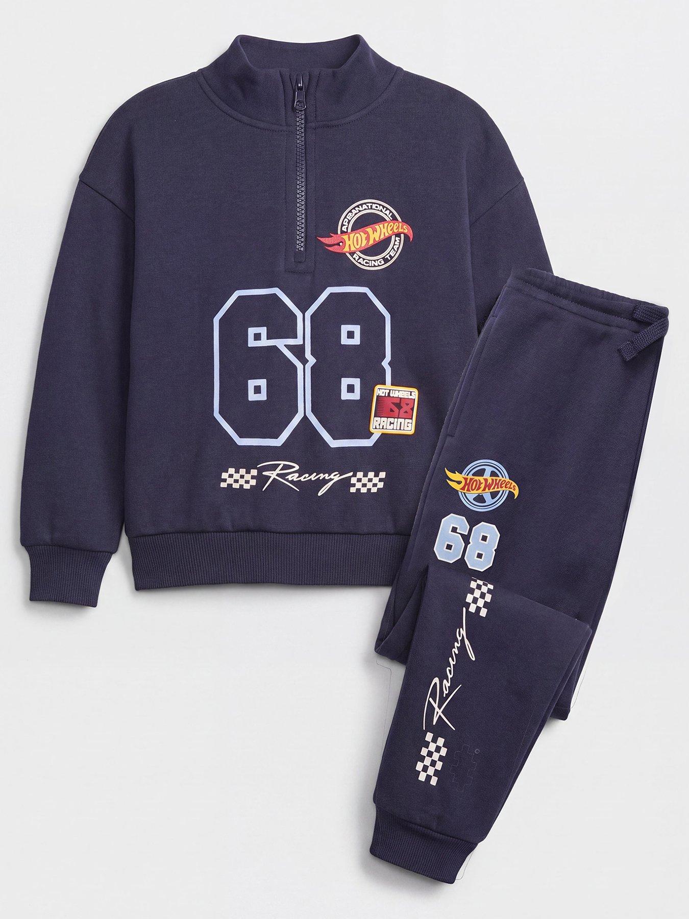 The Very Collection Hot Wheels Half Zip Sweat Set - Navy