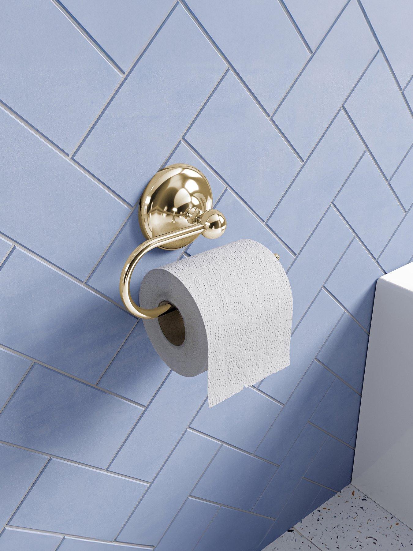 Croydex Flexi-fix Grosvenor Gold Toilet Roll Holder