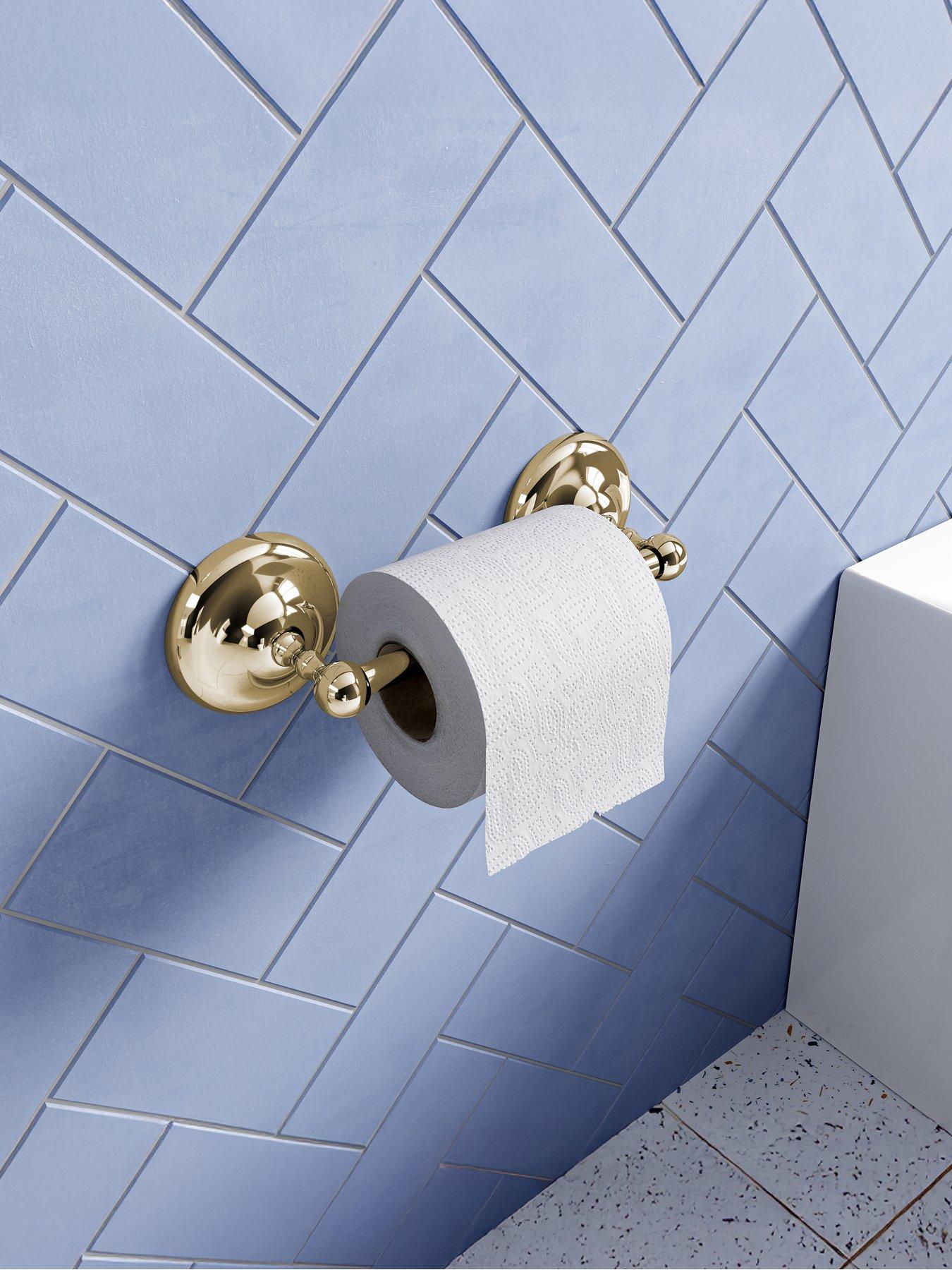 Croydex Flexi-fix Grosvenor Gold Spindle Toilet Roll Holder