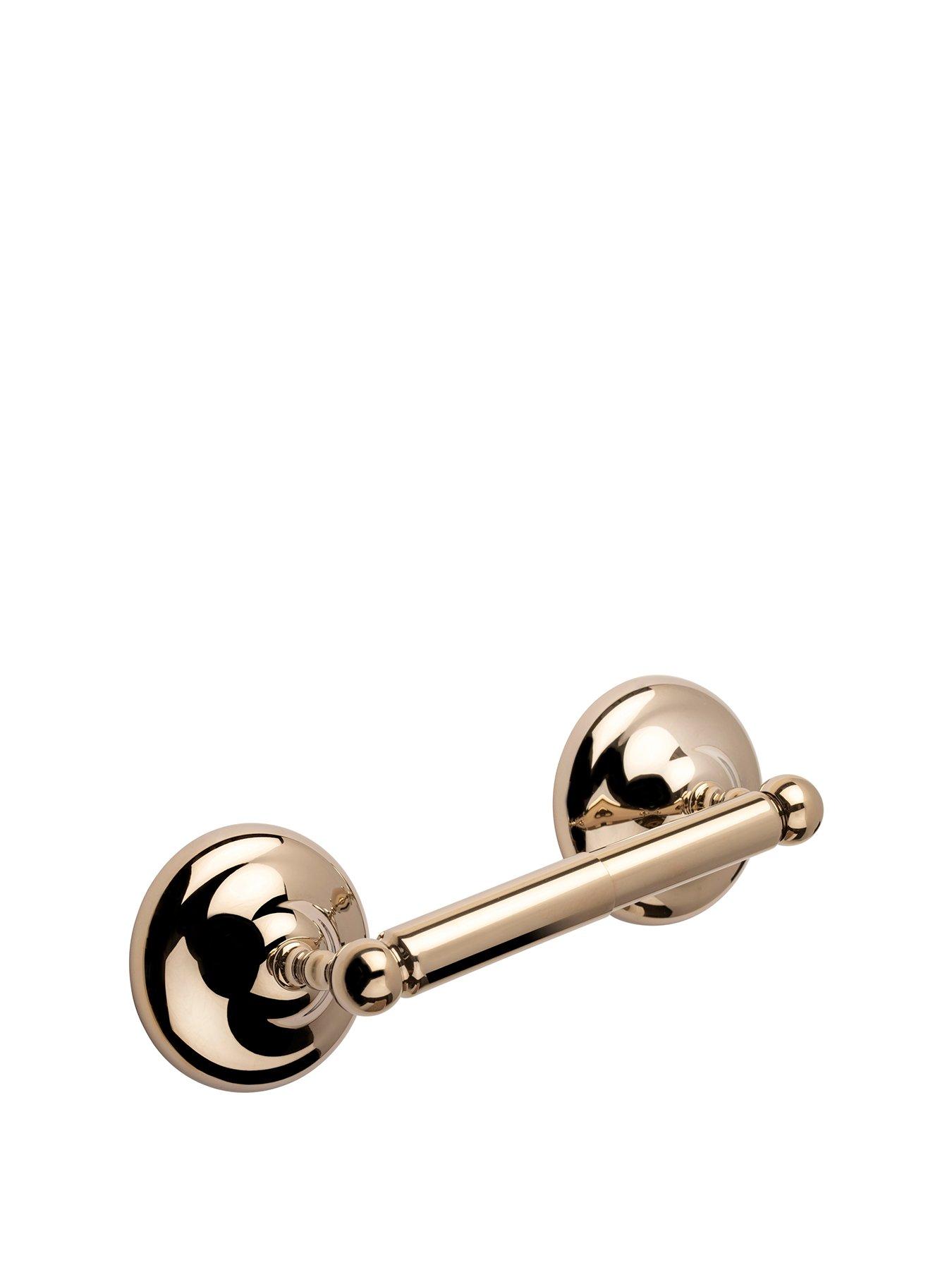  image of croydex-flexi-fix-grosvenor-gold-spindle-toilet-roll-holder