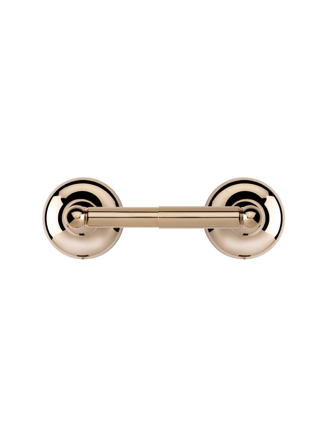  image of croydex-flexi-fix-grosvenor-gold-spindle-toilet-roll-holder
