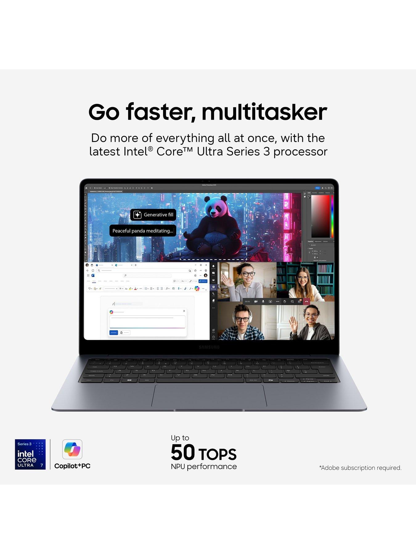 Image 2 of 7 of Samsung Galaxy Book6 Pro Copilot+ PC - 14in Laptop, WQXGA+, Intel Core Ultra 7, 16GB RAM, 512GB SSD - Grey - No Adaptor Included