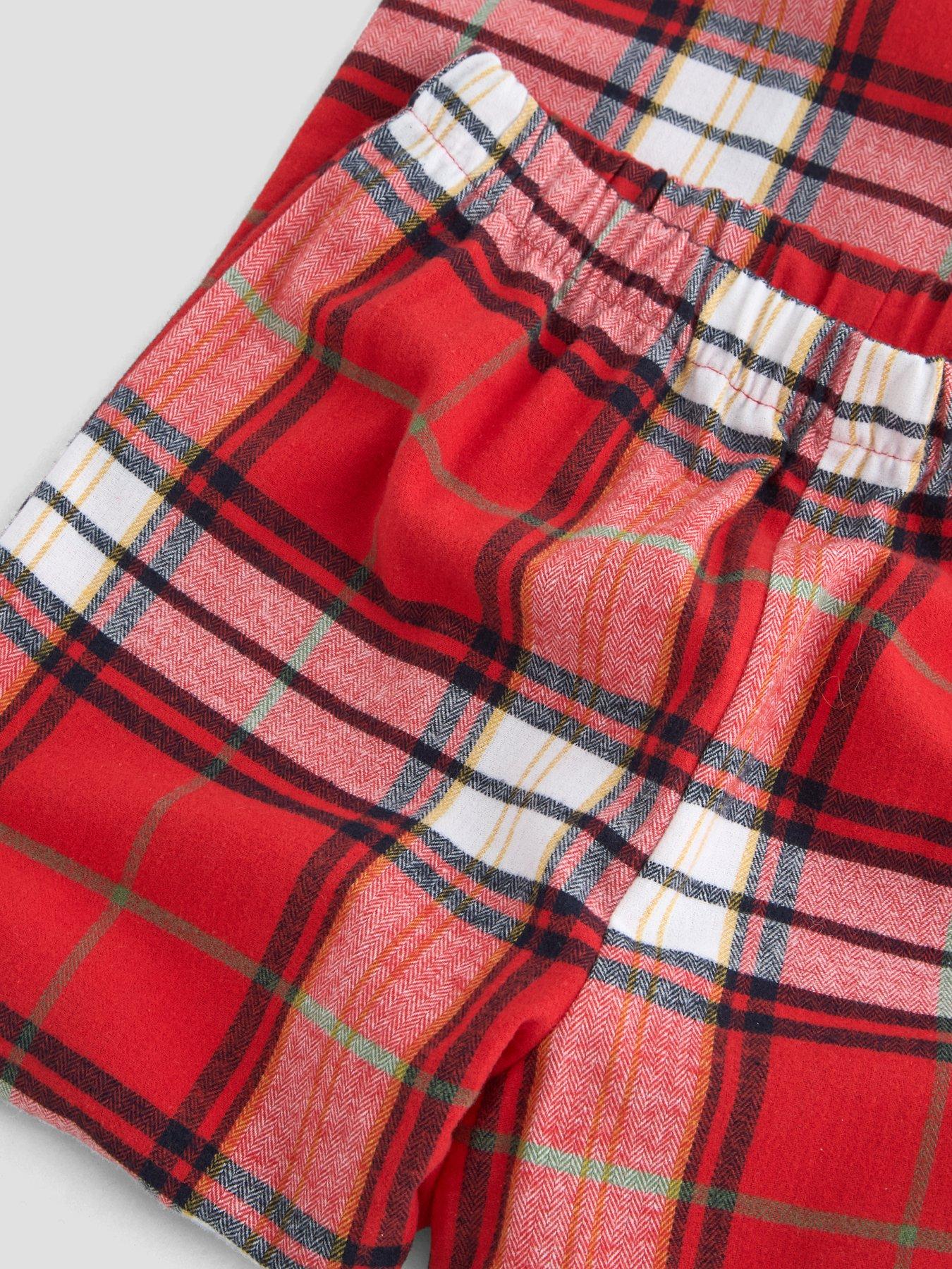 Image 5 of 6 of The Very Collection Girls Family Christmas Bow Rib Top Pyjama (9 months - 16 years) - Red