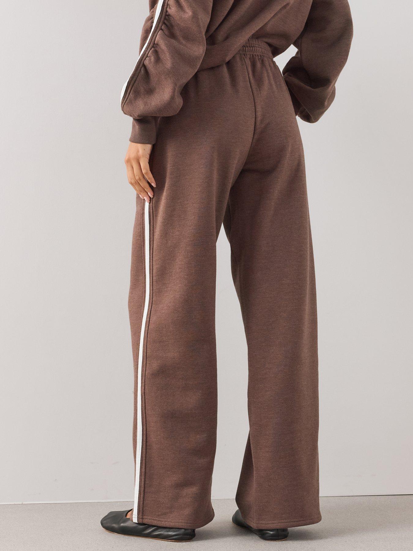 Image 2 of 6 of The Very Collection Side Stripe Wide Leg Trouser Co-Ord - Brown