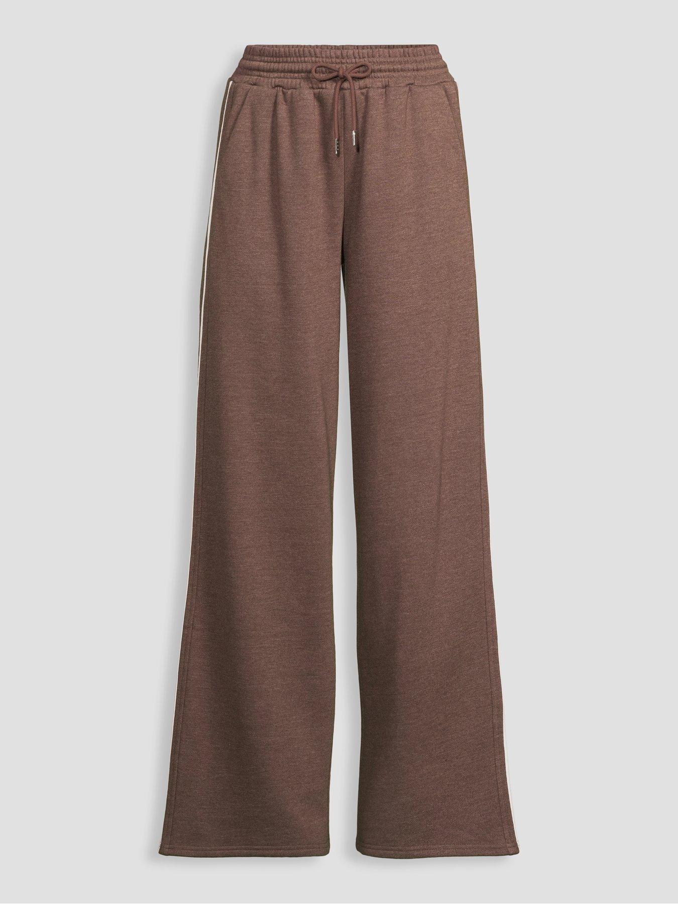 Image 6 of 6 of The Very Collection Side Stripe Wide Leg Trouser Co-Ord - Brown