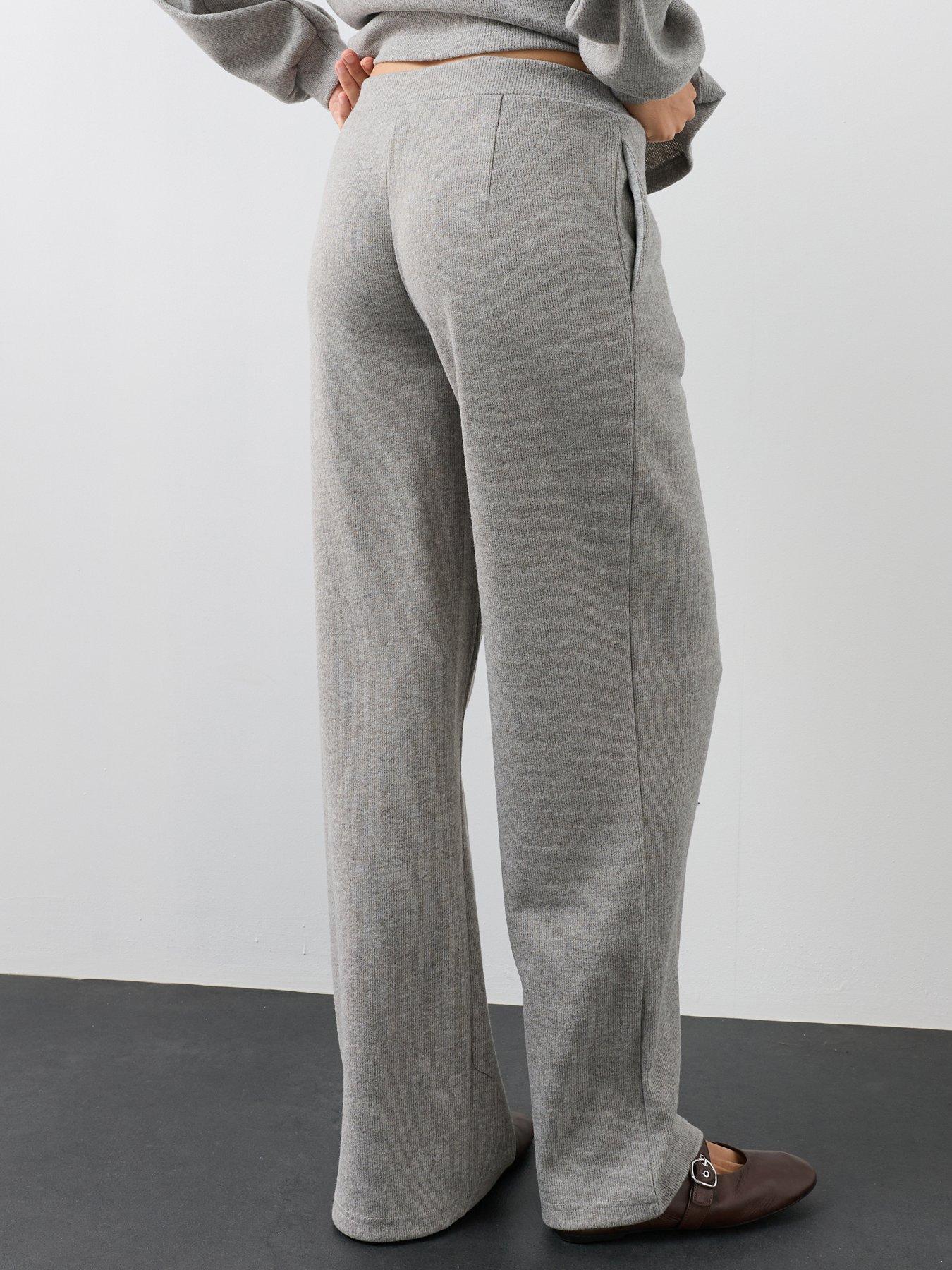 Image 2 of 7 of The Very Collection Soft Touch Wide Leg Co-ord Trousers - Grey