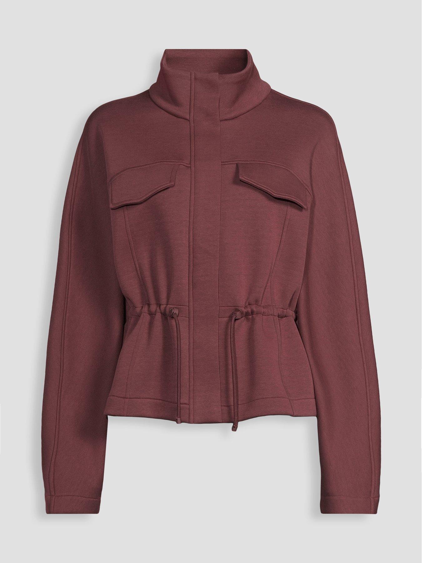 Image 7 of 7 of The Very Collection Premium Stretch Zip-Up Jacket Co-Ord - Burgundy