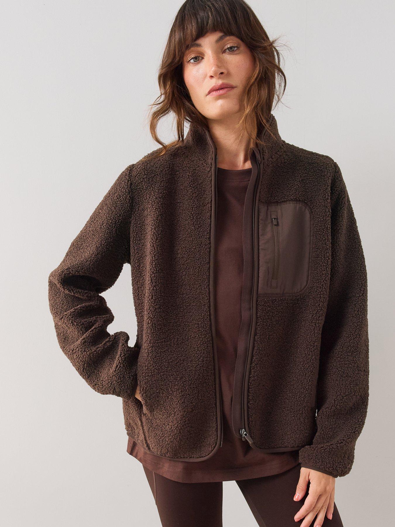 Image 1 of 7 of The Very Collection Zip Up Borg Jacket