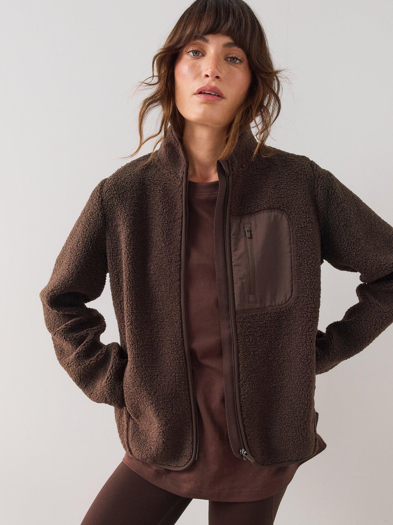 Image 5 of 7 of The Very Collection Zip Up Borg Jacket