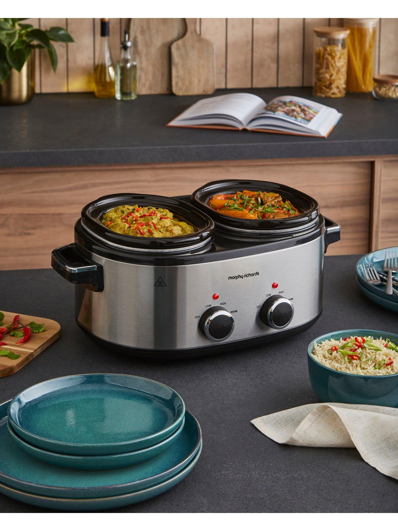 Image 3 of 8 of Morphy Richards 3.8L DuoServe Double Pot Slow Cooker