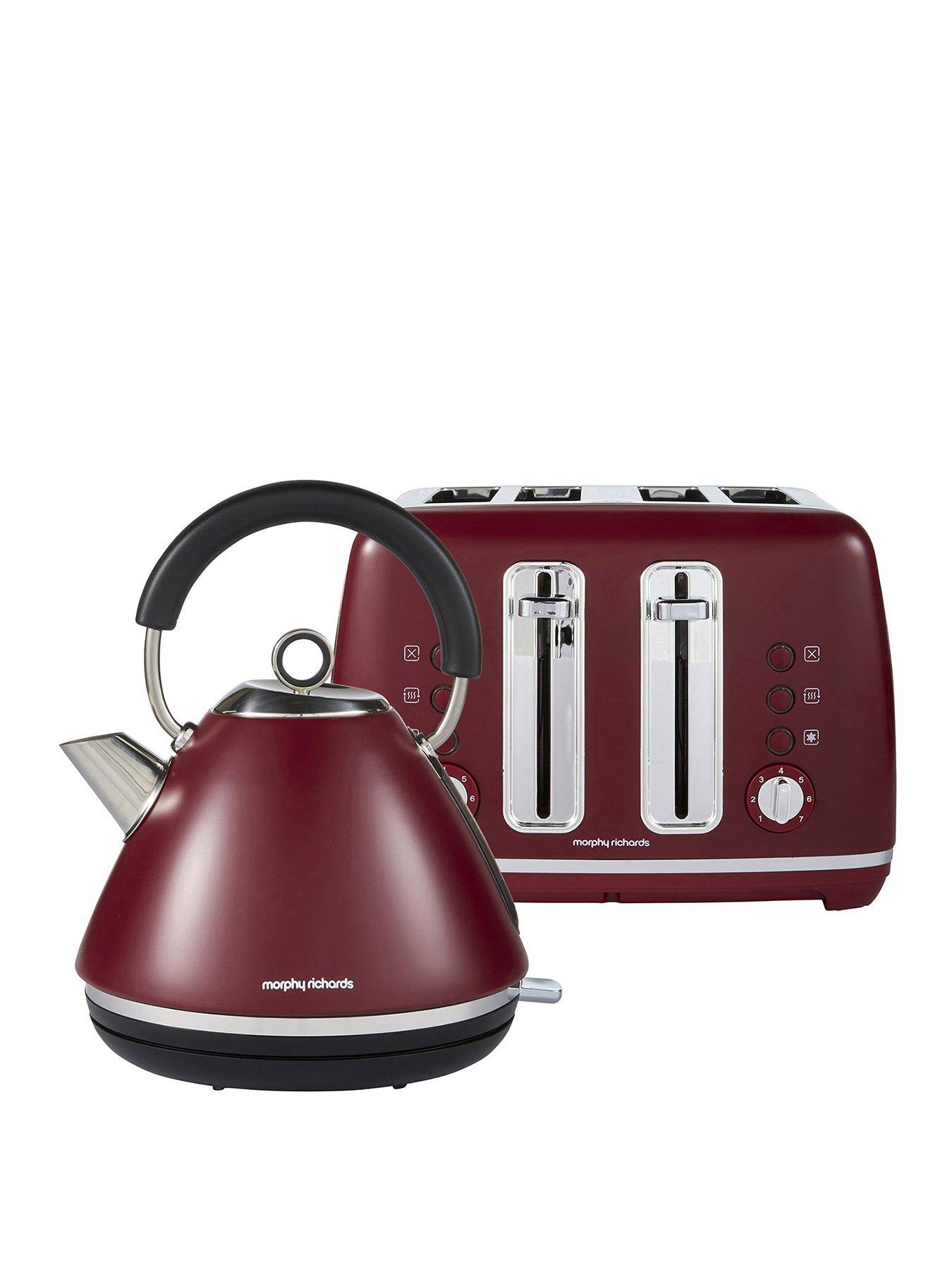 Morphy Richards Accents Pyramid Kettle & Toaster Rhubarb