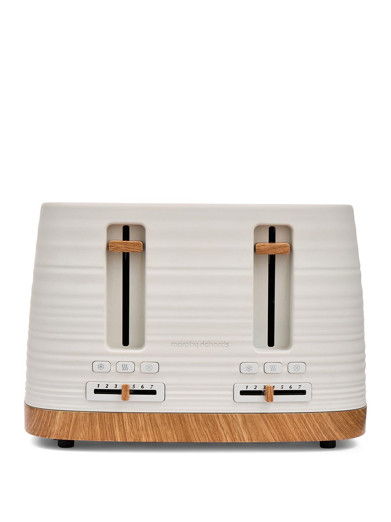 Image 1 of 8 of Morphy Richards Clay 4-Slice White Toaster - China Clay