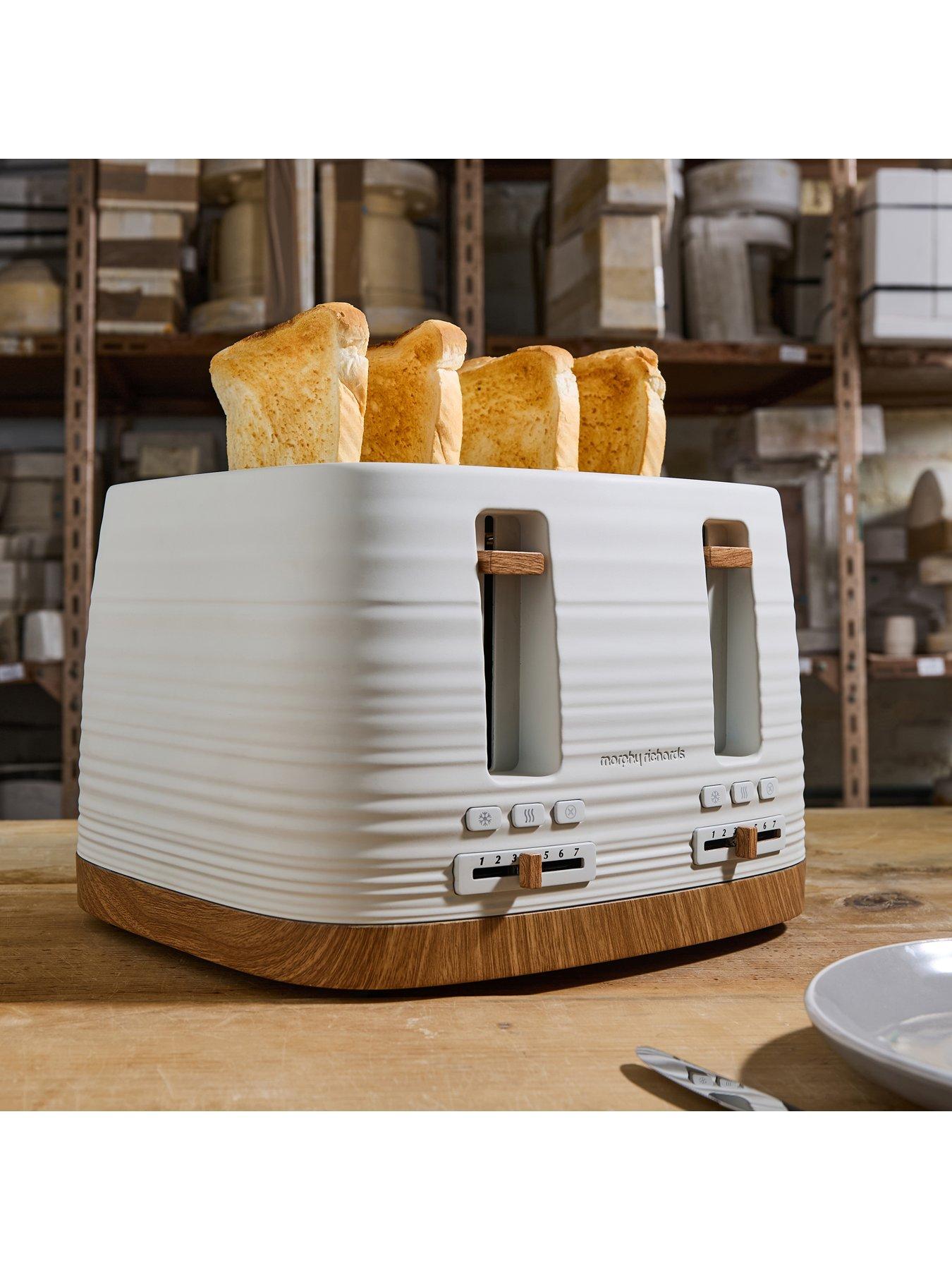 Image 4 of 8 of Morphy Richards Clay 4-Slice White Toaster - China Clay