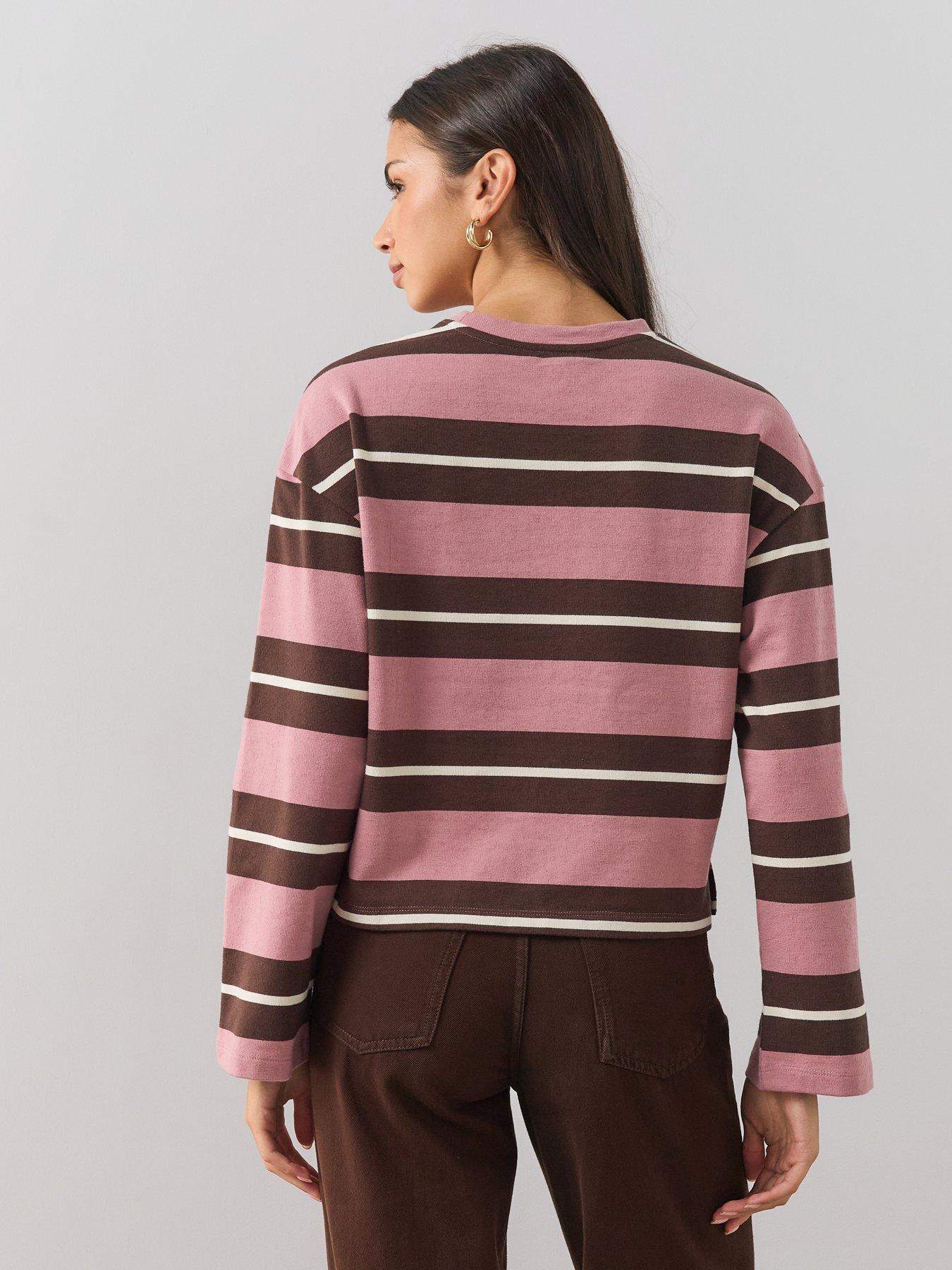 Image 2 of 6 of The Very Collection Womens Textured Stripe Long Sleeve Blouse - Multi