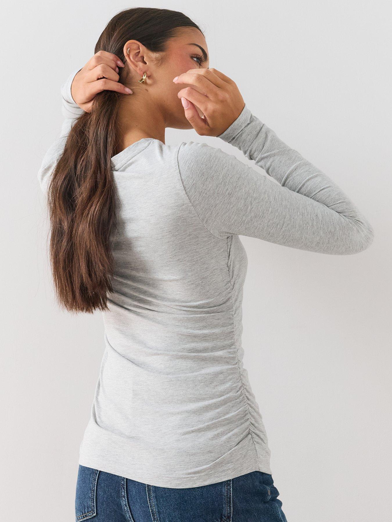 Image 2 of 6 of The Very Collection Ruched Side Long Sleeve Top