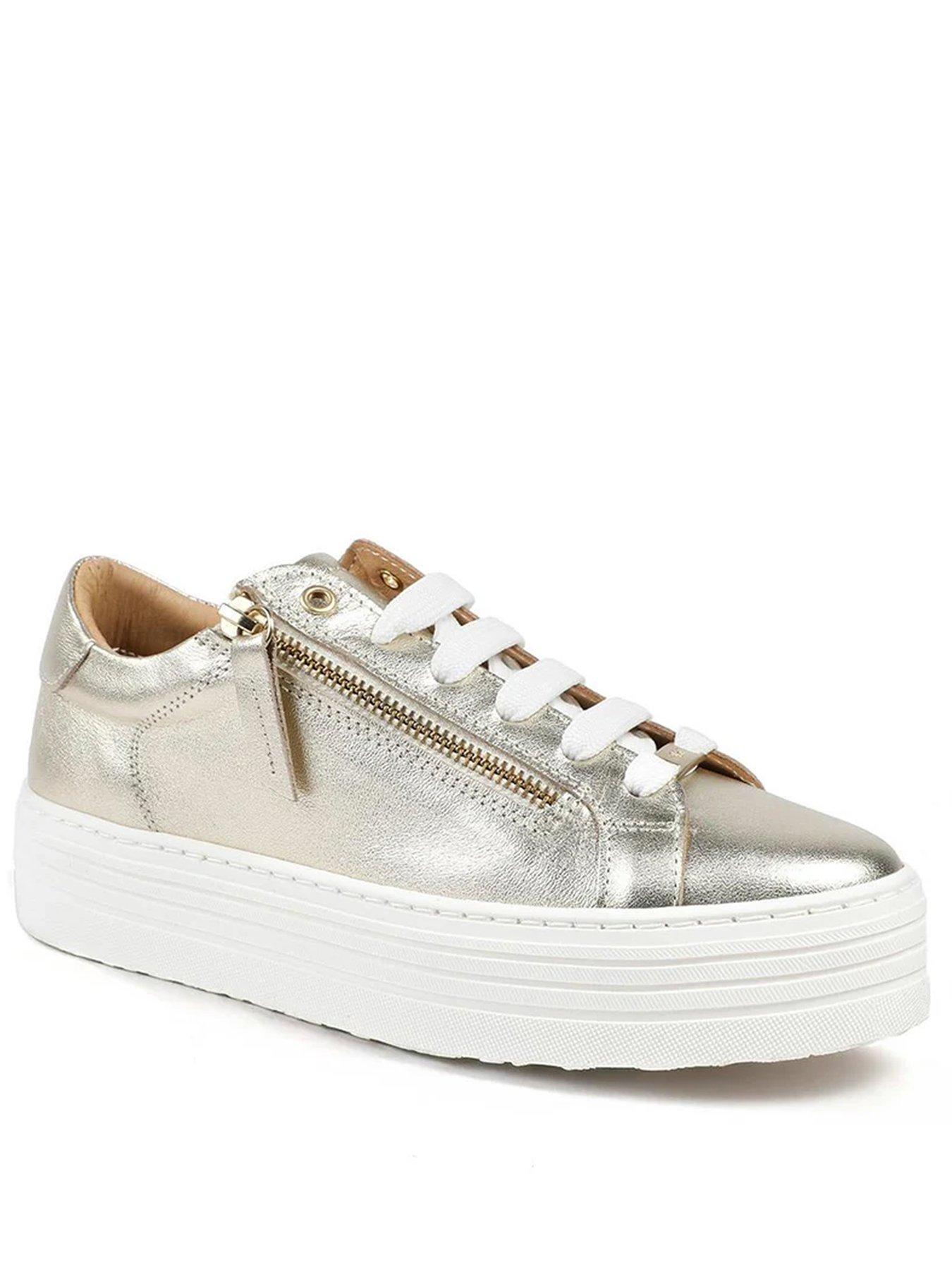 stillFront image of jones-bootmaker-amalia-flatform-trainer-gold