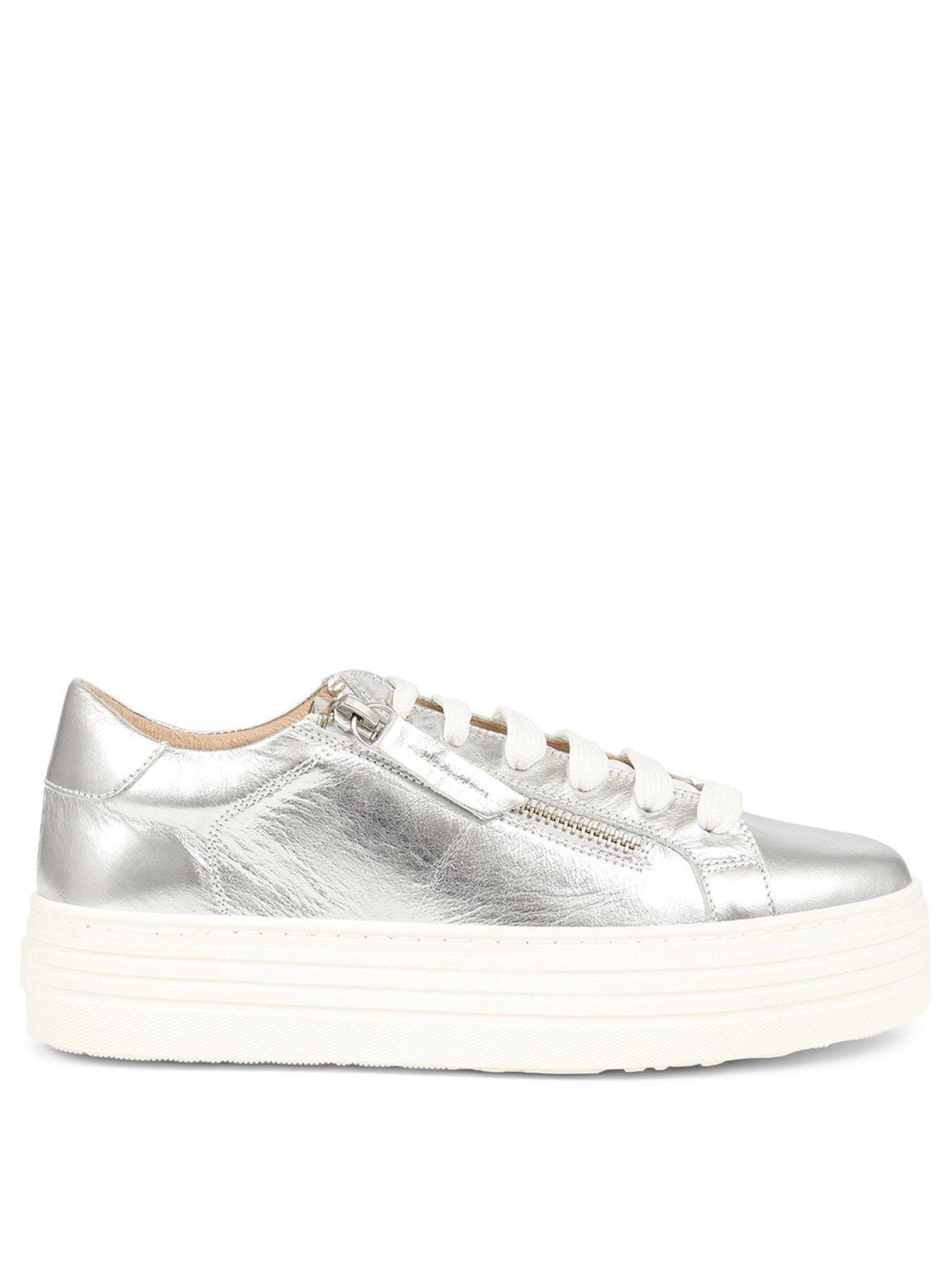 stillFront image of jones-bootmaker-amalia-flatform-trainer-silver