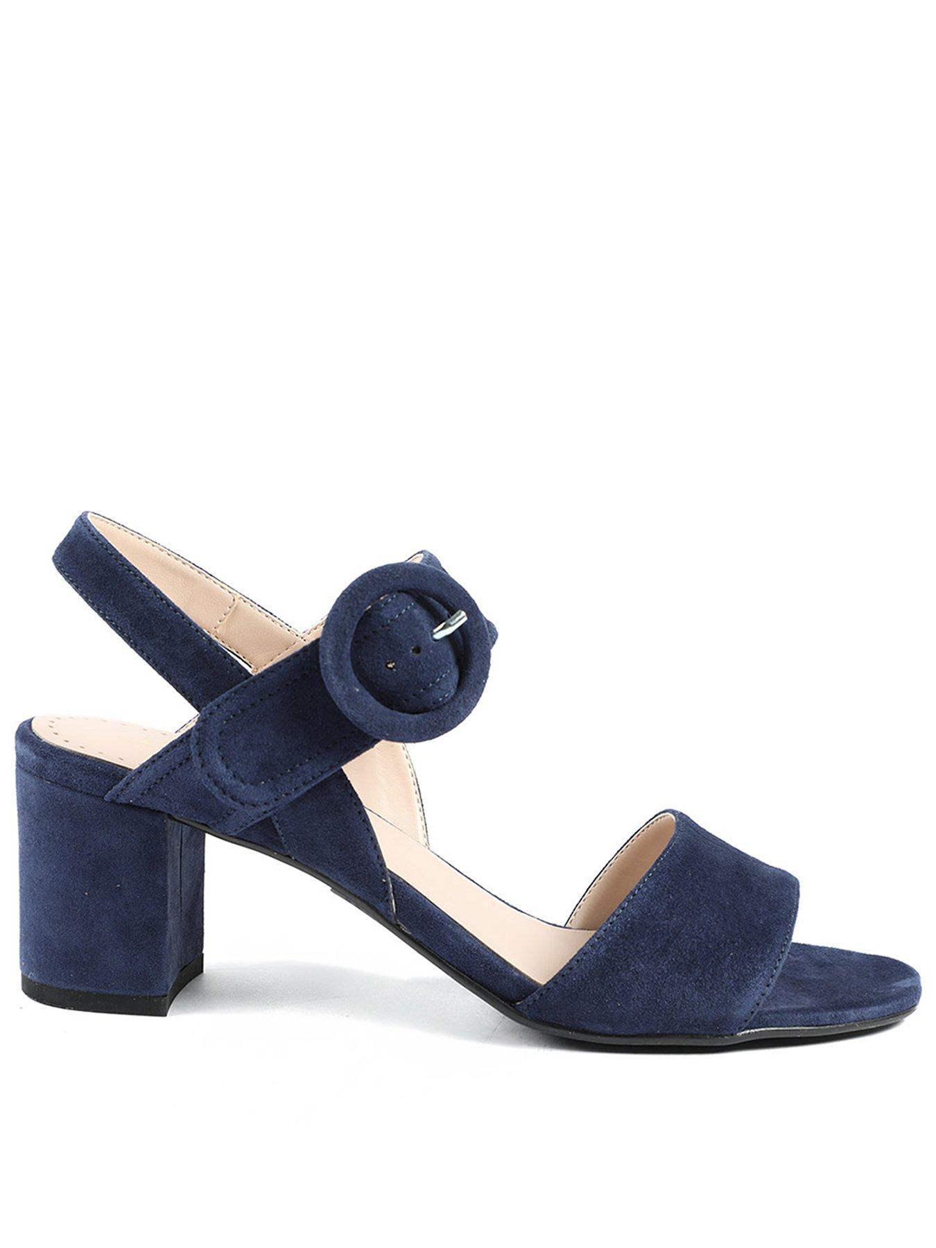 Jones Bootmaker Garnett Block Heel Buckle Sandal - Navy