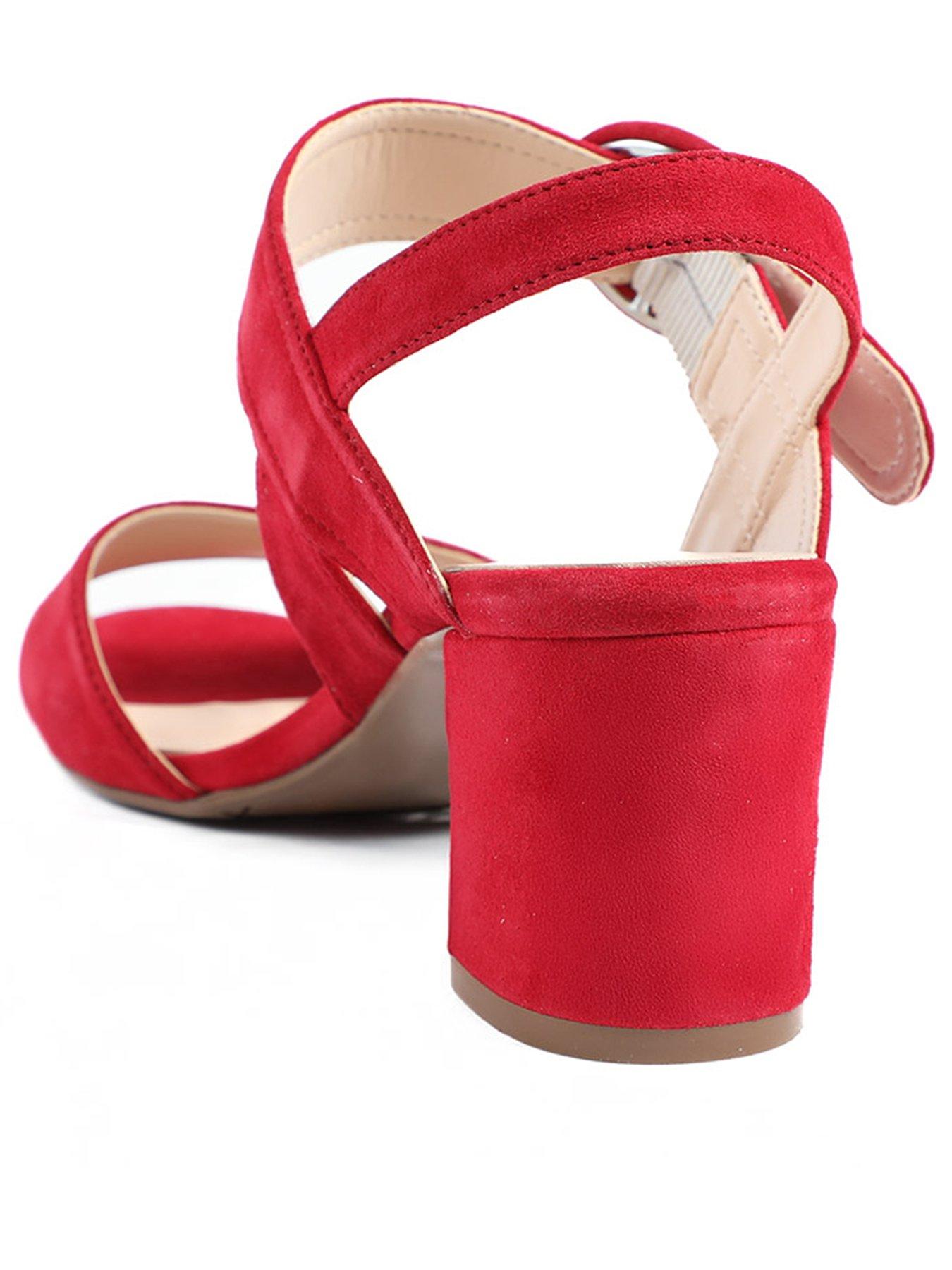 Image 3 of 5 of Jones Bootmaker Garnett Block Heel Buckle Sandal - Red