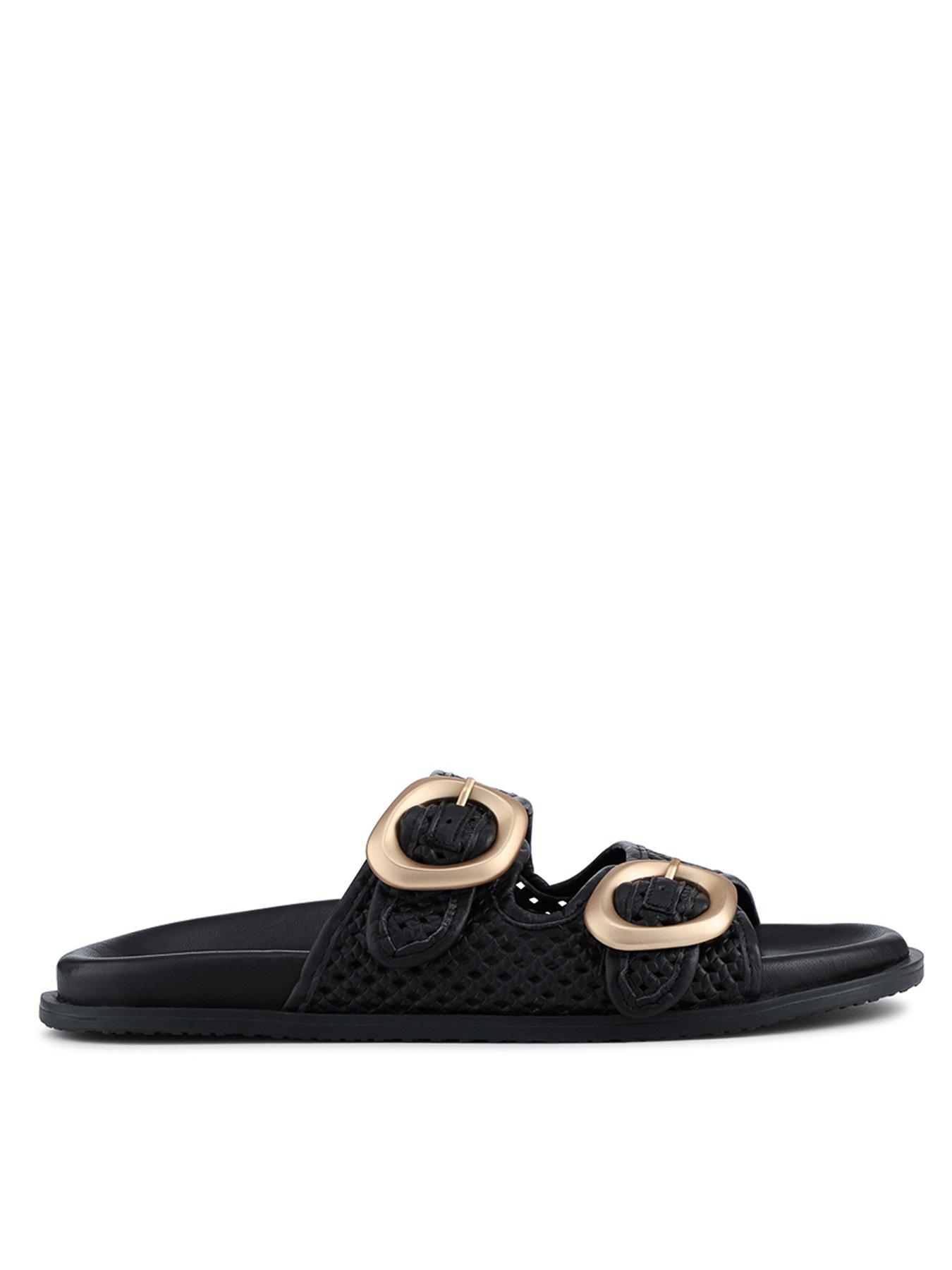  image of jones-bootmaker-gisela-buckle-flat-sandal-black