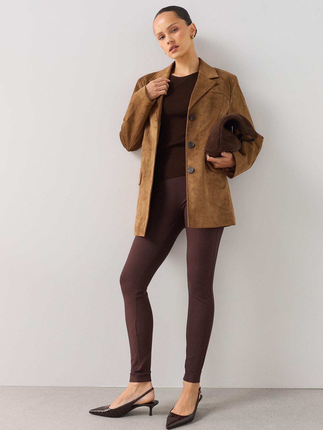 Image 5 of 7 of The Very Collection Premium Stretch Ponte Legging - Brown