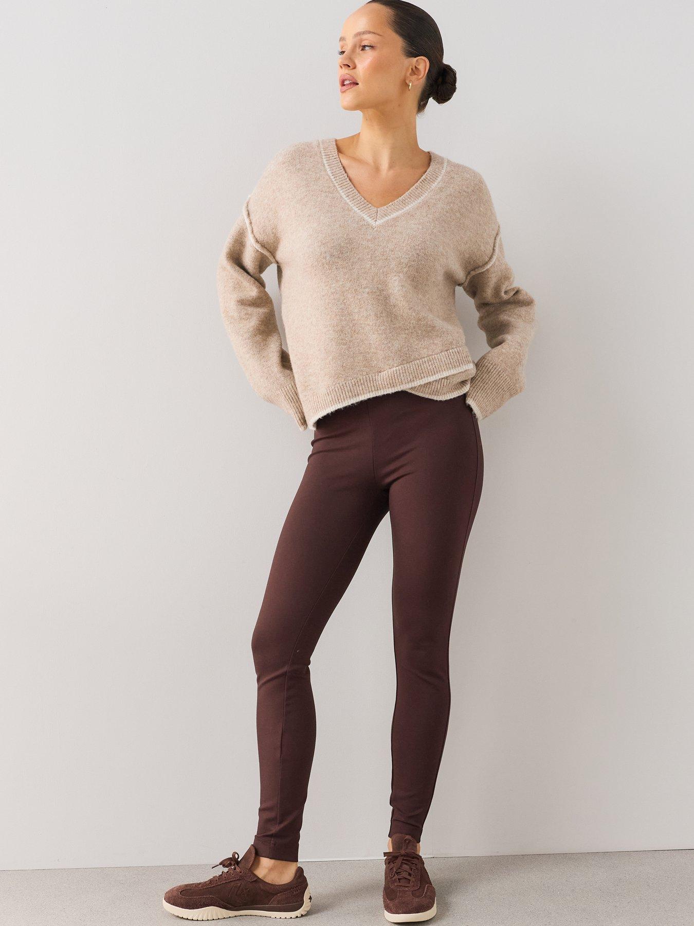 Image 6 of 7 of The Very Collection Premium Stretch Ponte Legging - Brown