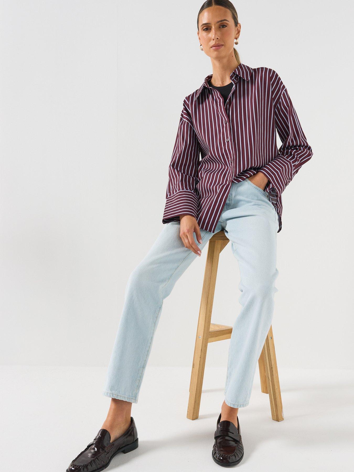 JDY Jdyserena Long Sleeve Striped Shirt - Port Royale