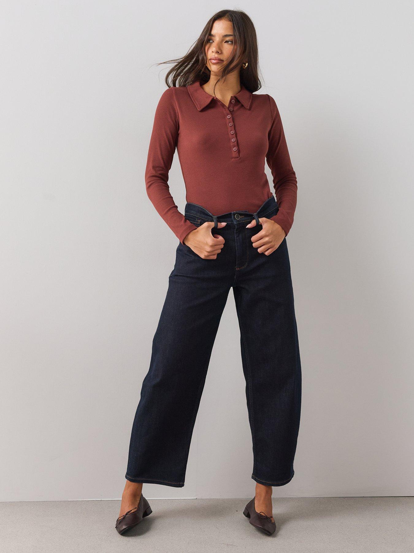 Image 3 of 6 of The Very Collection Rib Long Sleeve Polo Top