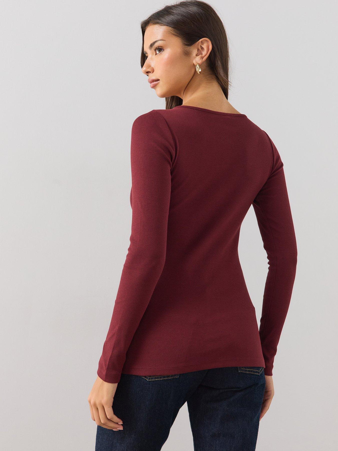 Image 2 of 6 of The Very Collection Button Through Slit Long Sleeve Top