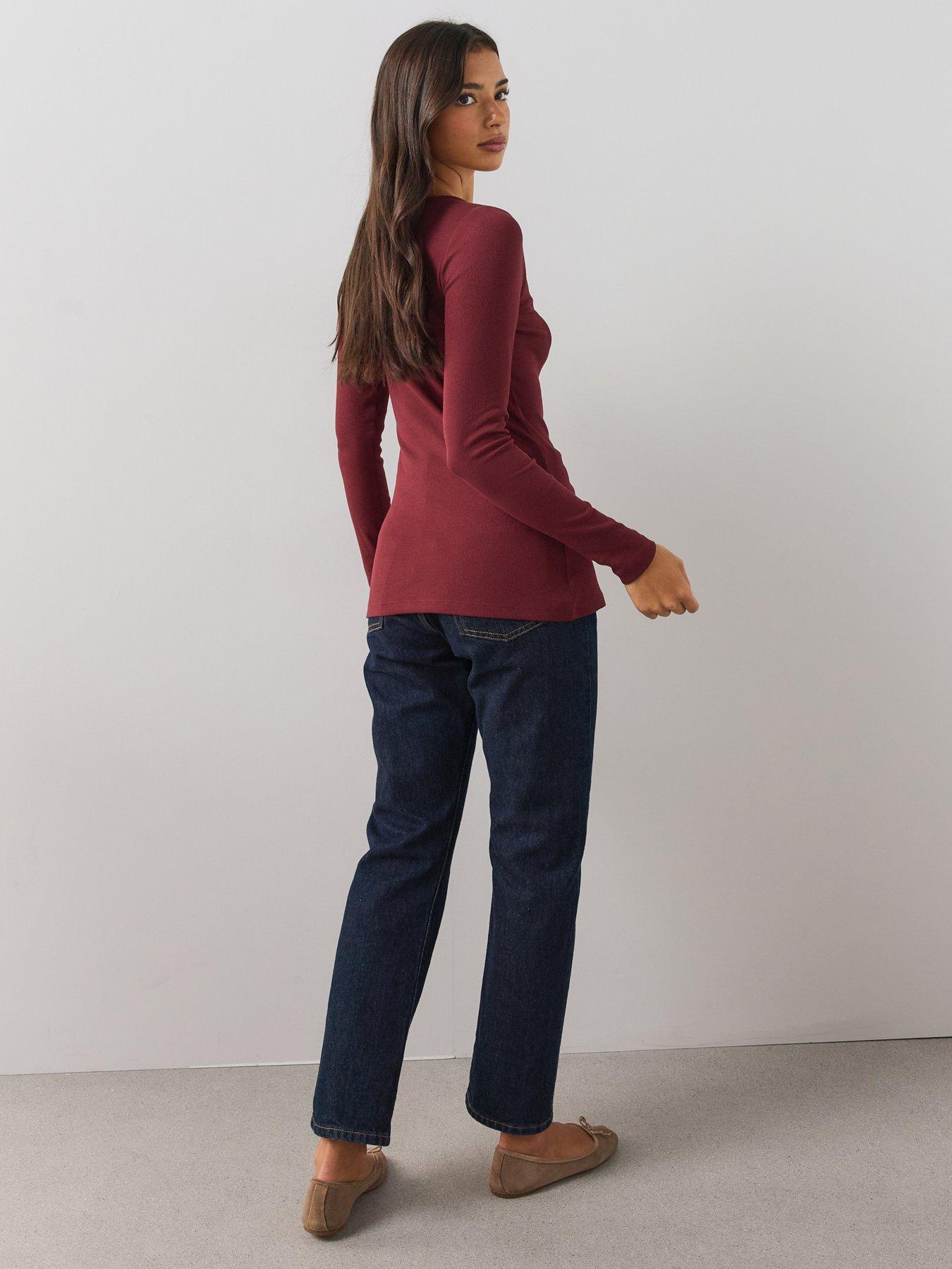 Image 6 of 6 of The Very Collection Button Through Slit Long Sleeve Top