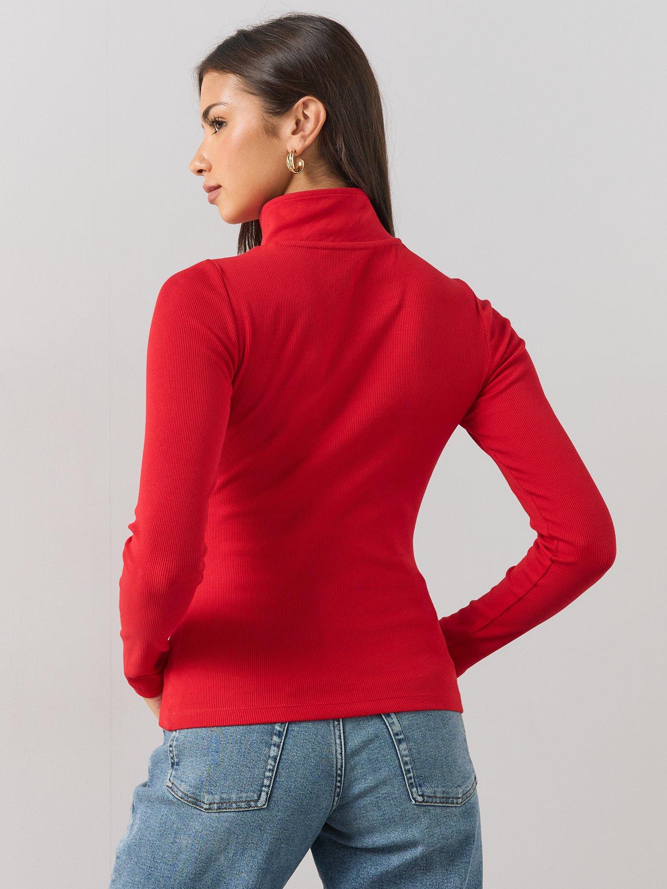 Image 2 of 6 of The Very Collection Quarter Zip Stripe Top