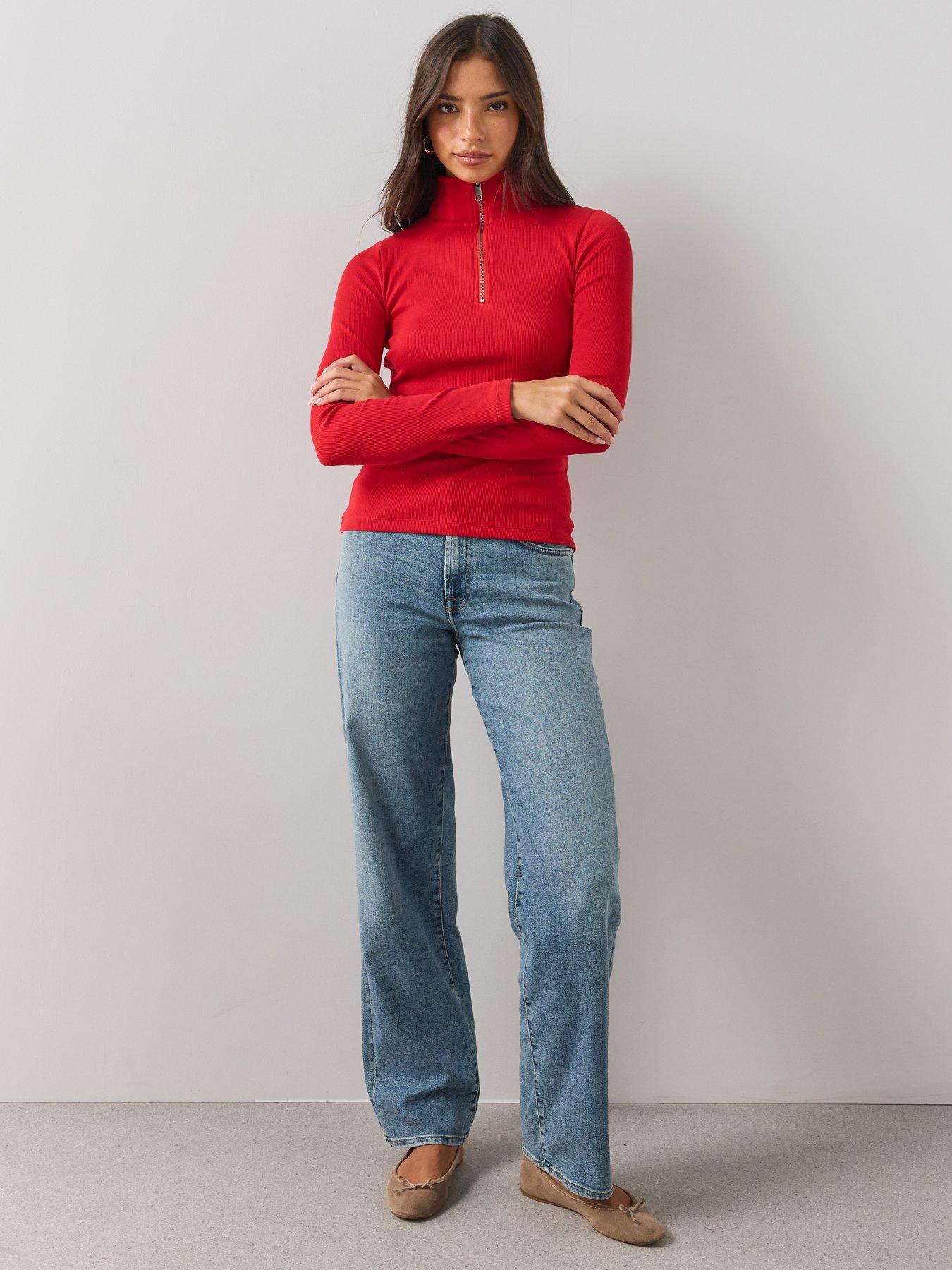 Image 3 of 6 of The Very Collection Quarter Zip Stripe Top