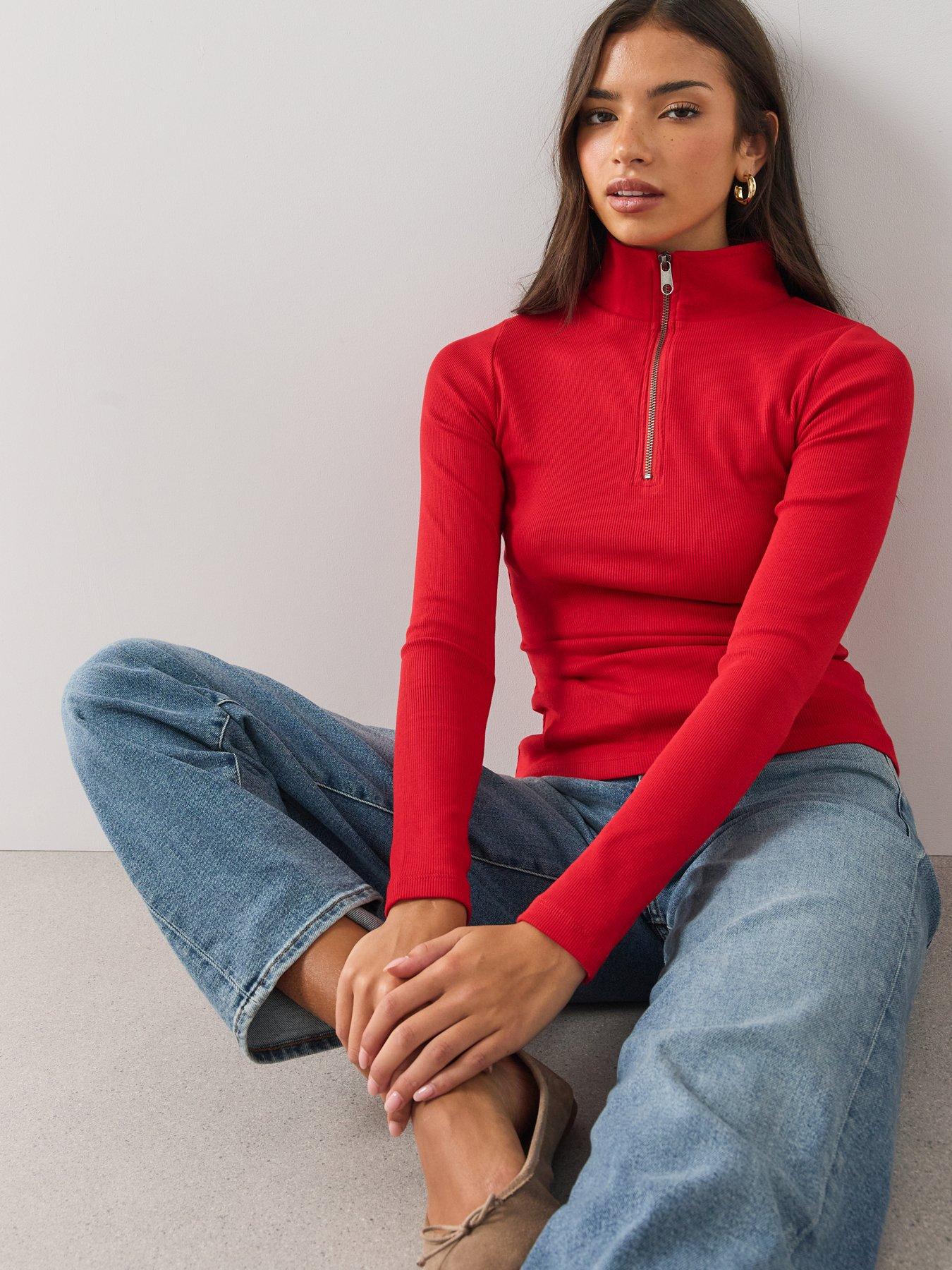 Image 5 of 6 of The Very Collection Quarter Zip Stripe Top
