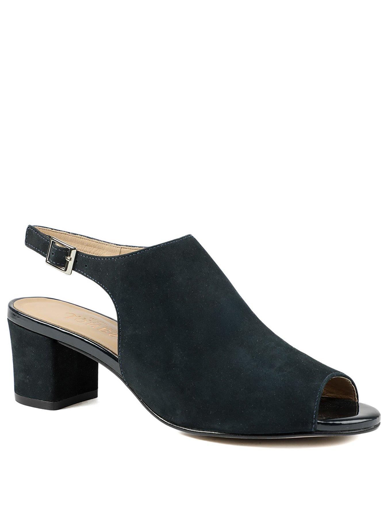  image of jones-bootmaker-xandra-peep-toe-block-heel-navy