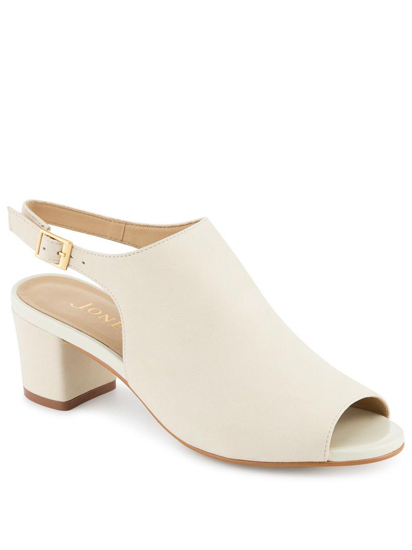  image of jones-bootmaker-xandra-peep-toe-block-heel-white