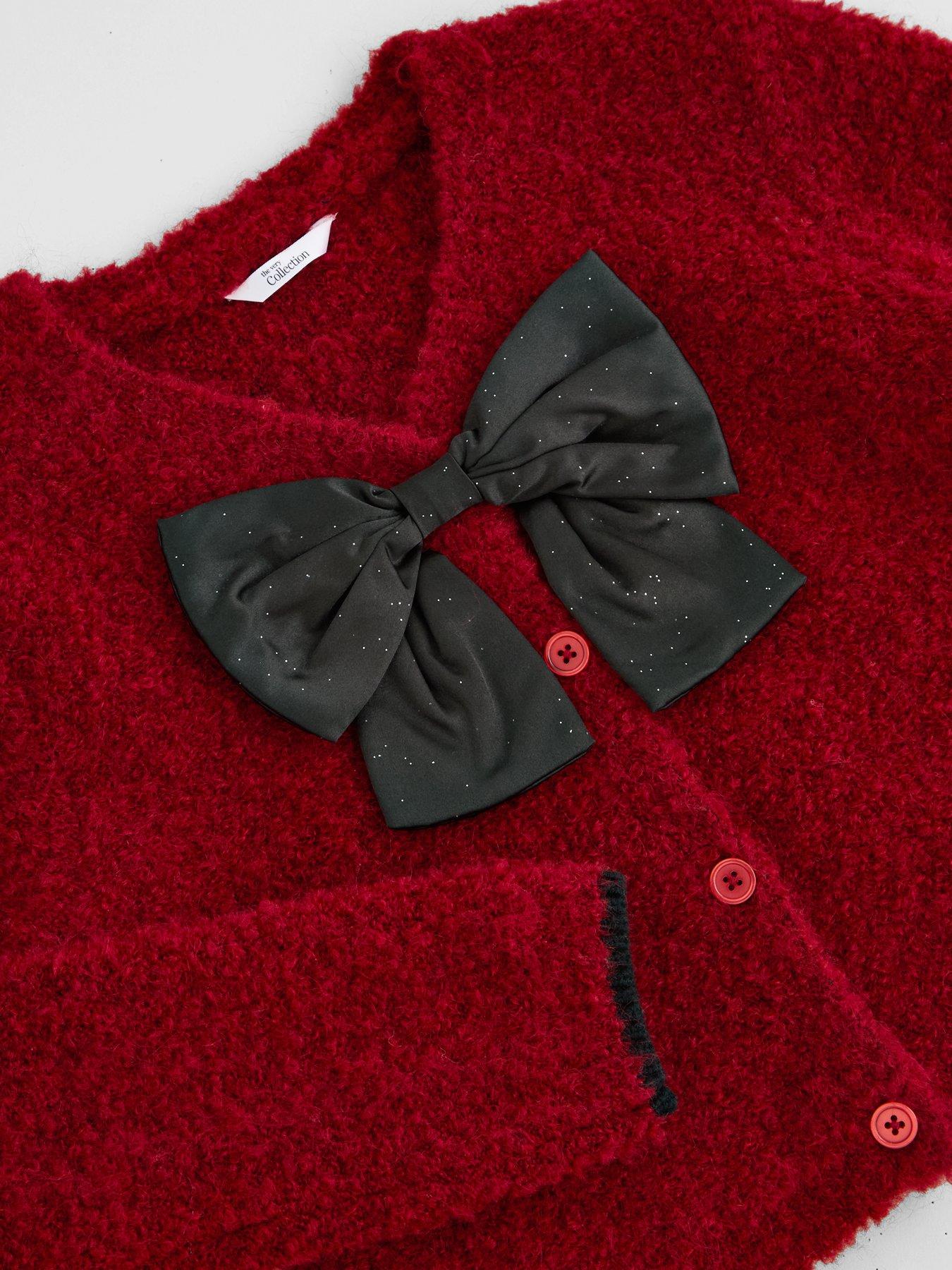 Image 3 of 5 of The Very Collection Girls Bow Front Cardigan (3 - 16 years) - Red