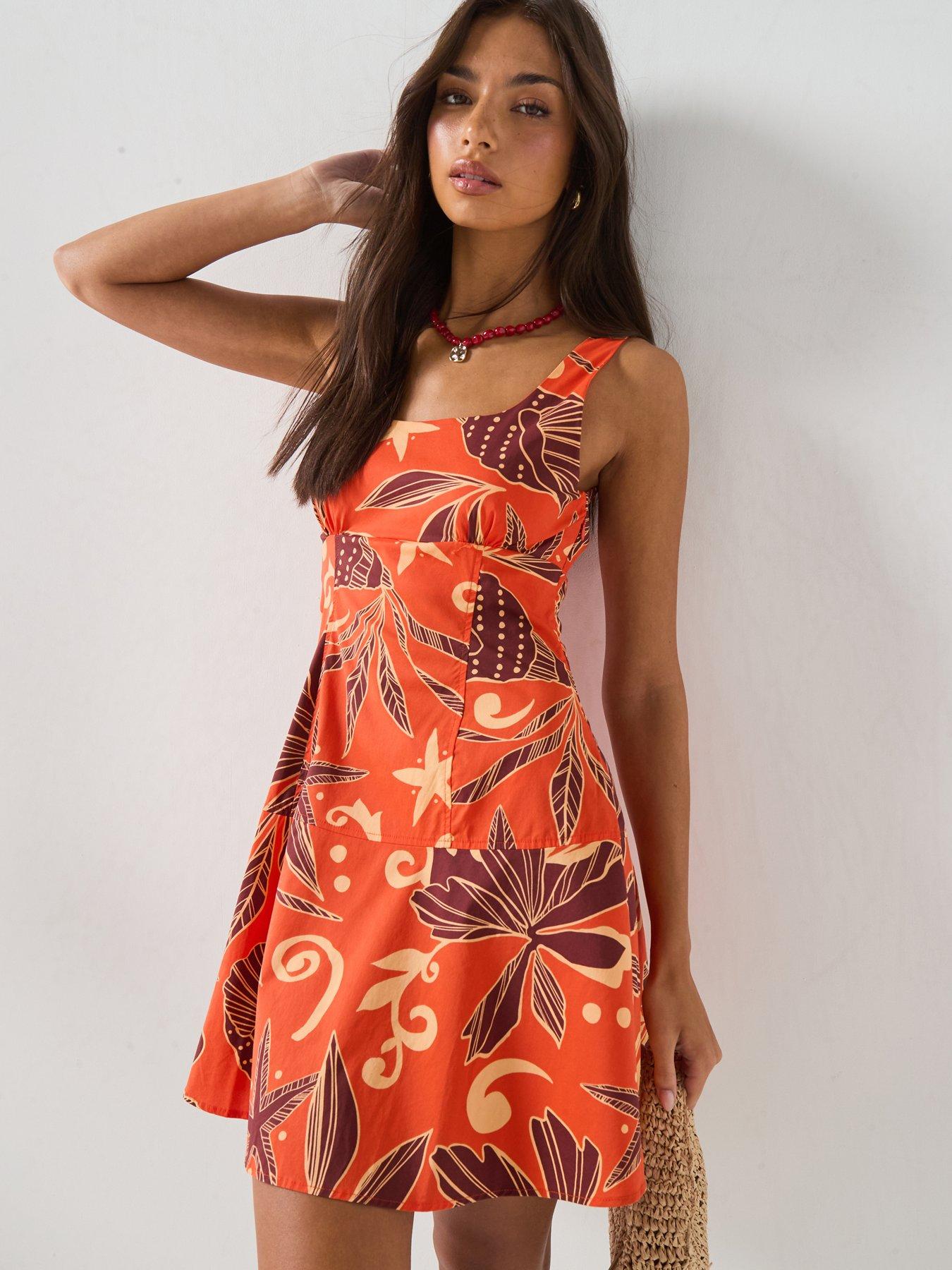 Vero Moda Vmmariana Sl Short Dress Wvn Exp - Orange
