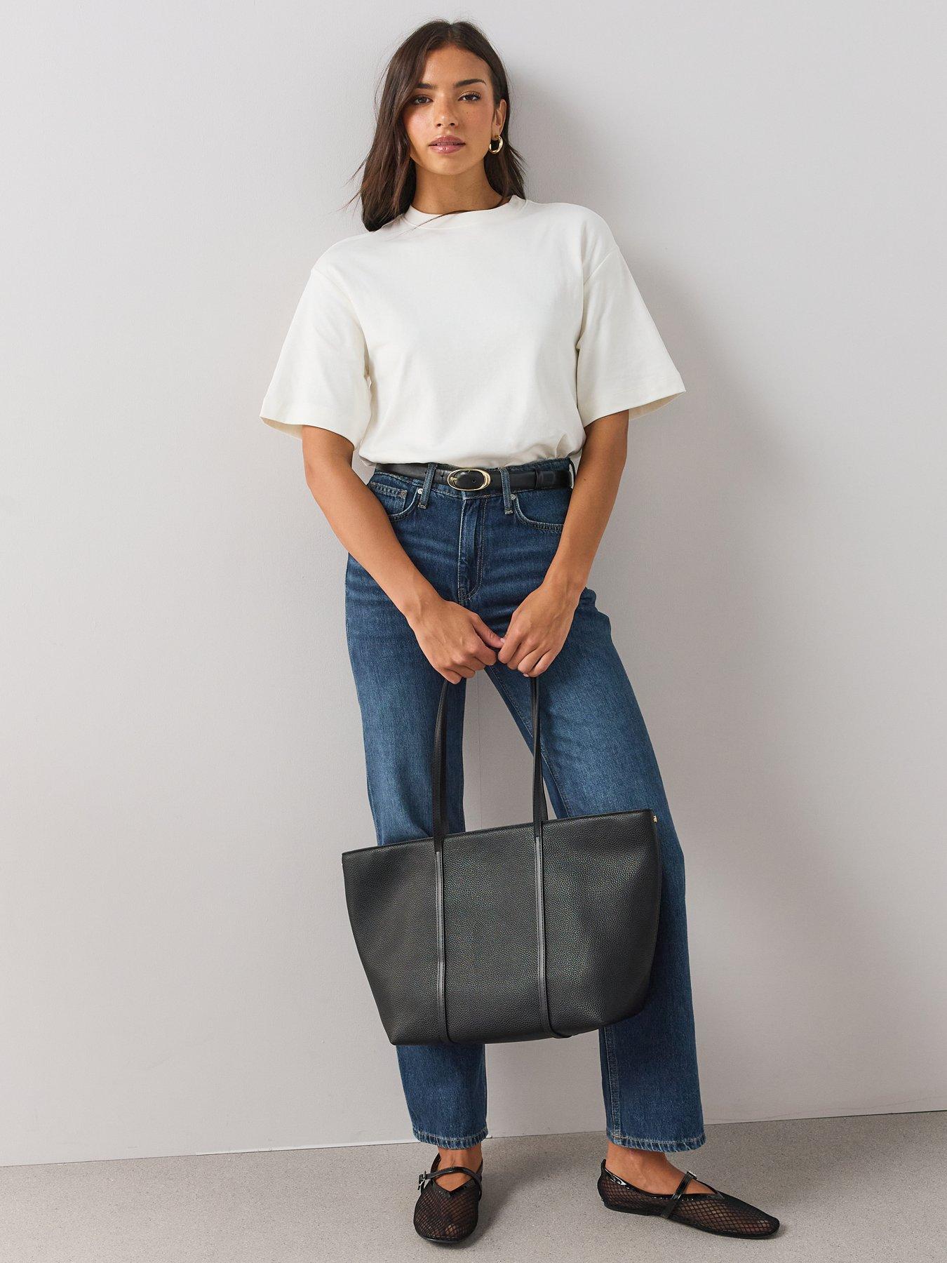 Image 3 of 6 of The Very Collection Interlock Longline Heavyweight Tee - Cream