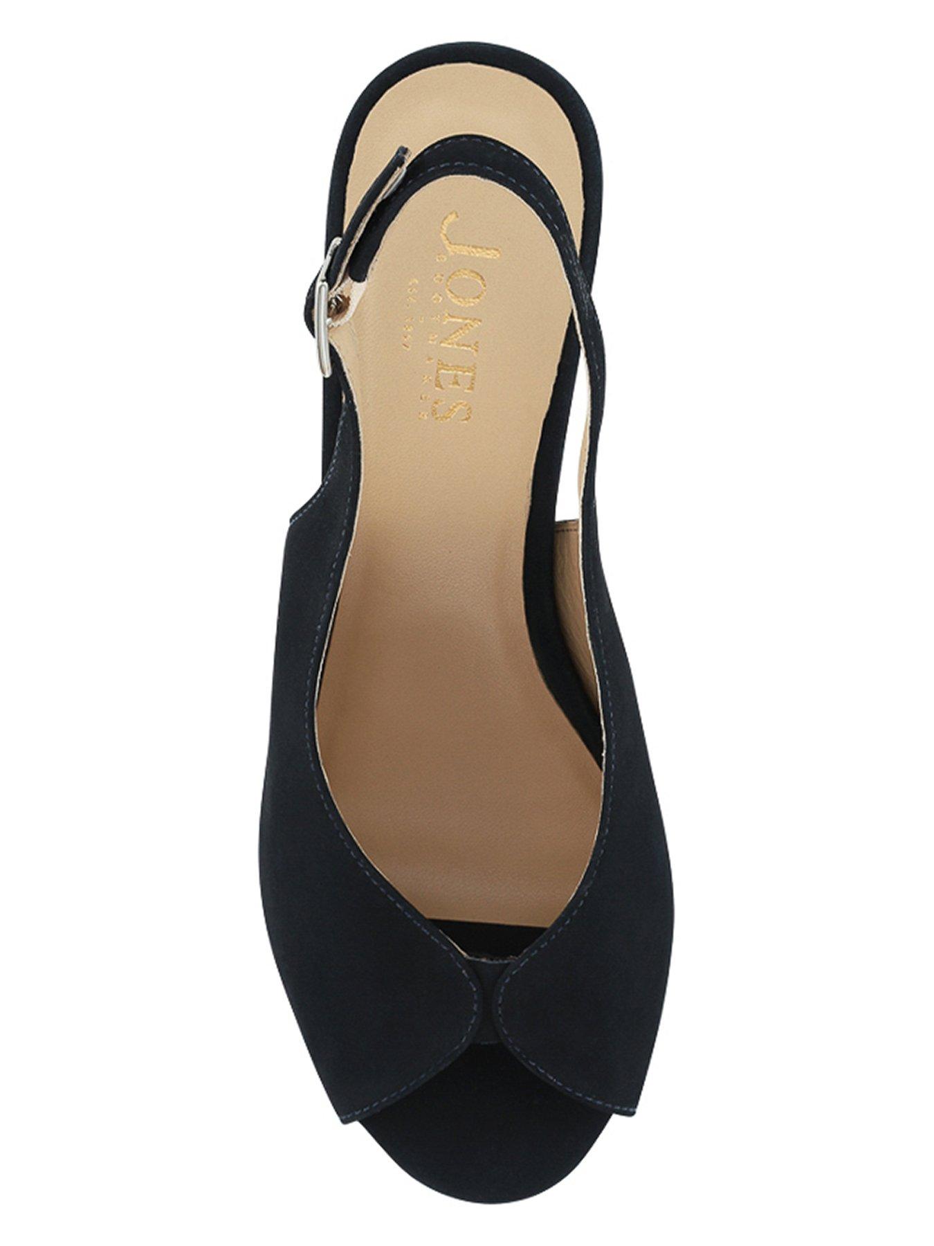 Image 4 of 5 of Jones Bootmaker Zahara Peep Toe Block Court Heel - Navy