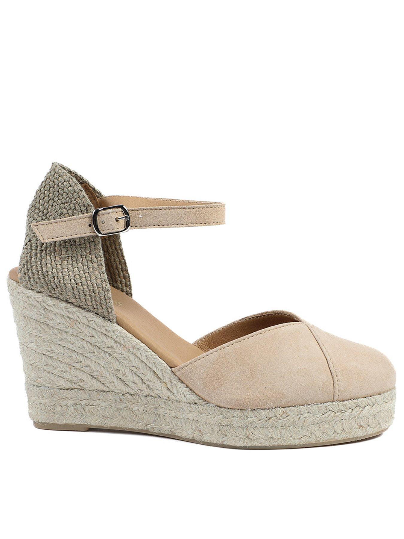  image of jones-bootmaker-arabella-suede-wedge-beige