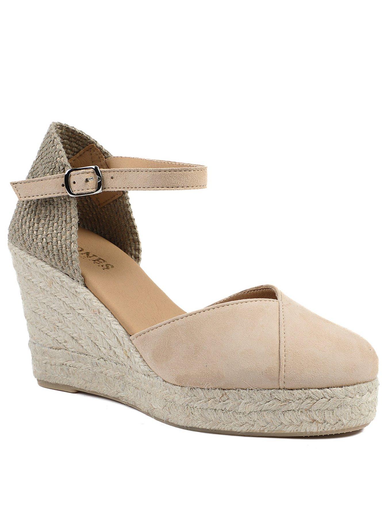  image of jones-bootmaker-arabella-suede-wedge-beige