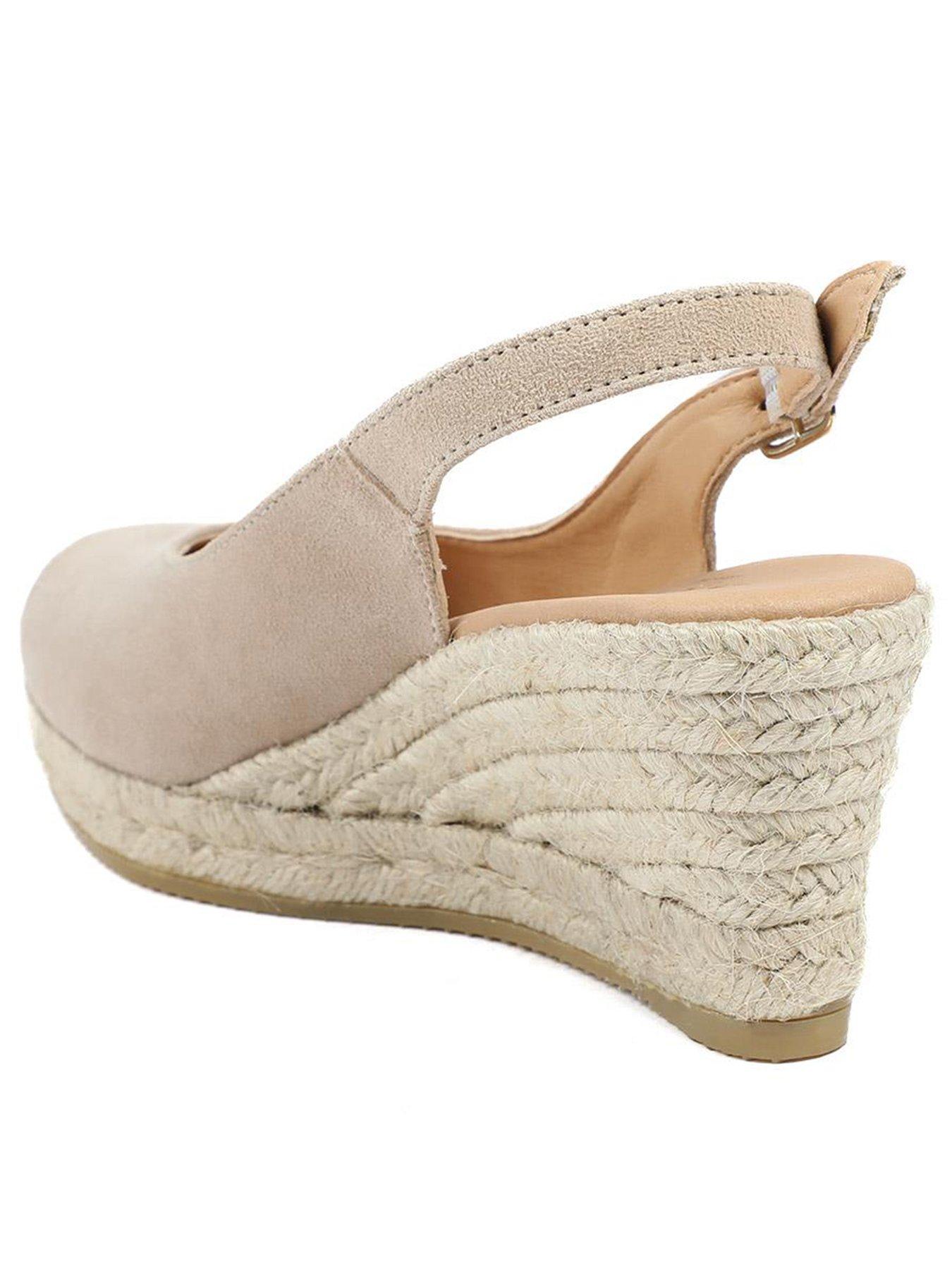 image of jones-bootmaker-wide-fit-cederica-suede-wedge-beige