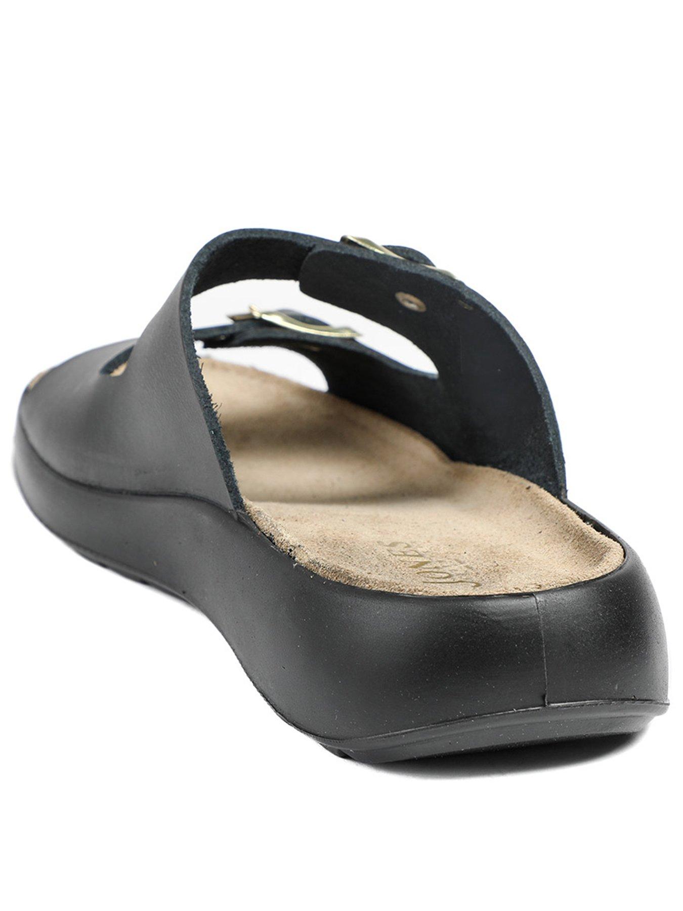  image of jones-bootmaker-harlow-buckle-flat-sandal-black