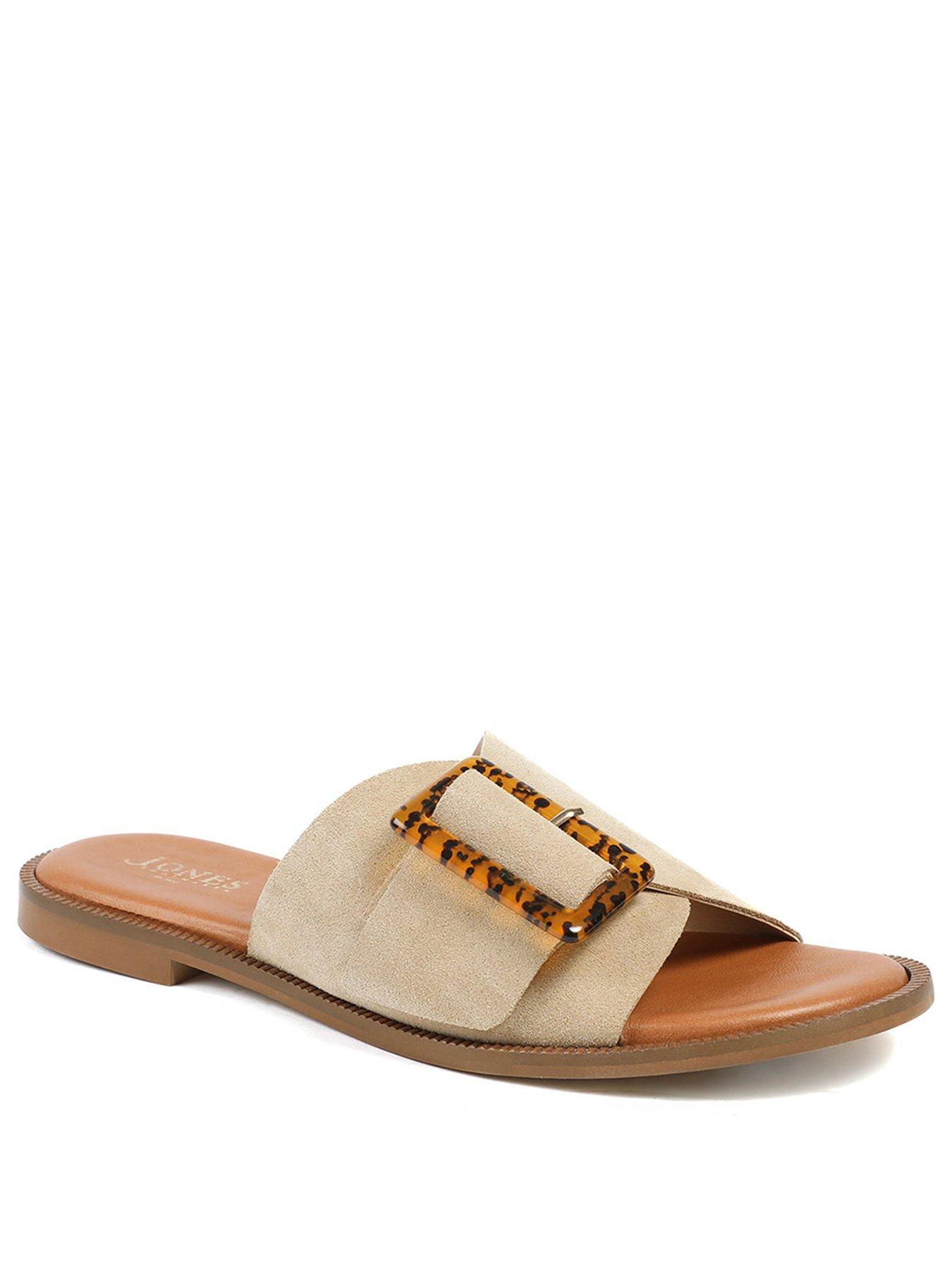 stillFront image of jones-bootmaker-jasmyn-buckle-mule-slide-beige