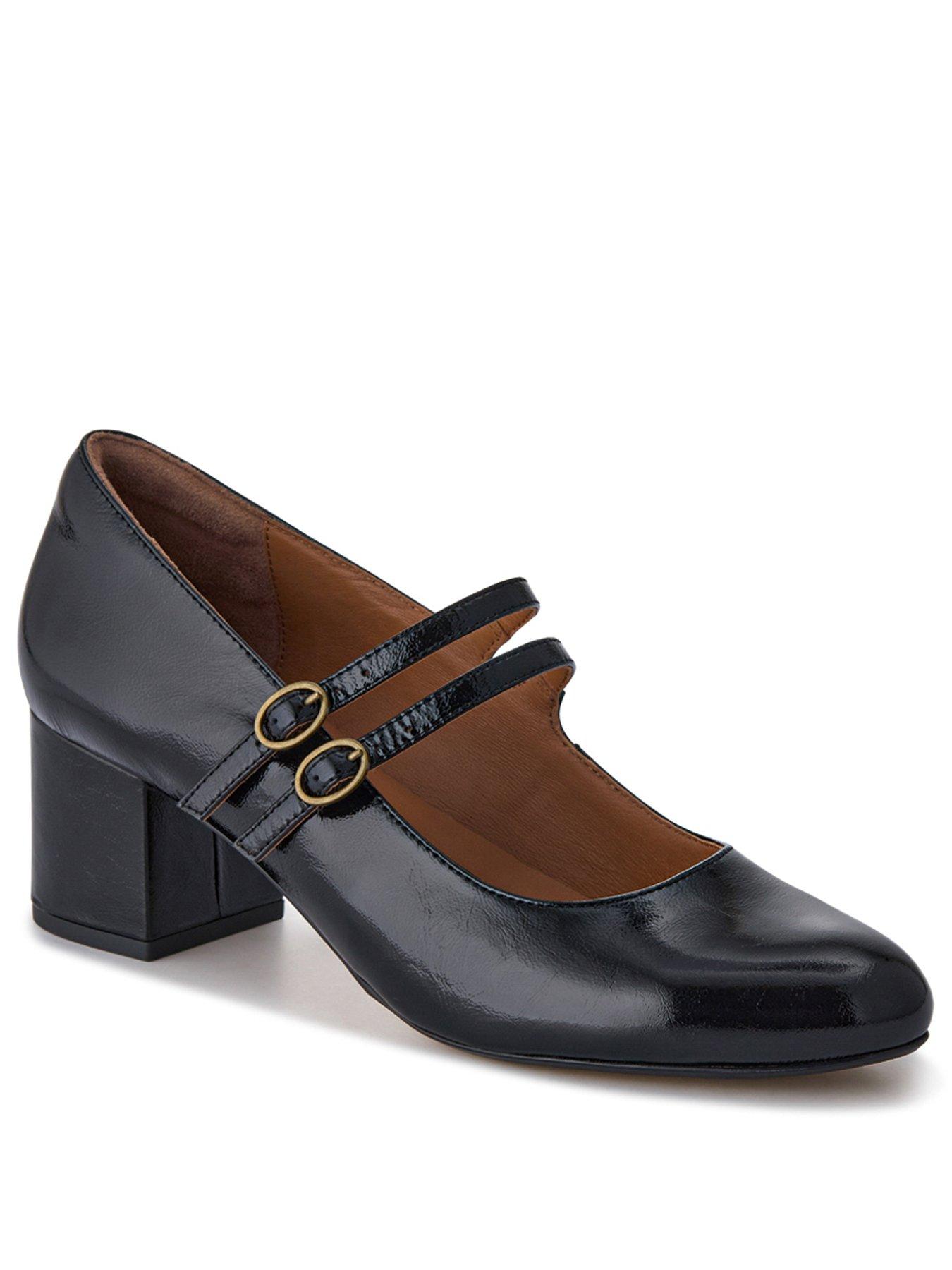  image of jones-bootmaker-wide-fit-xanthi-double-strap-mary-jane-black