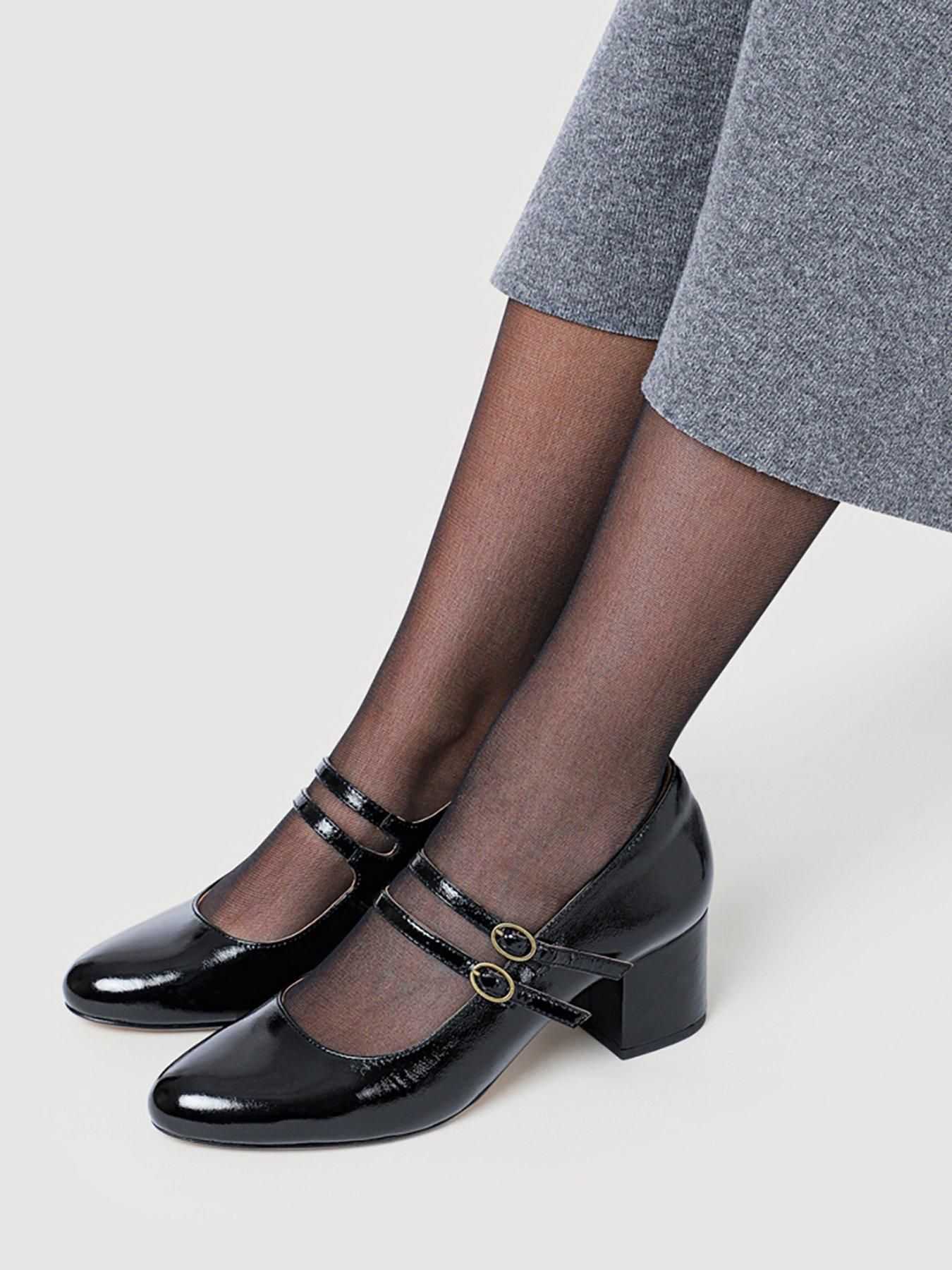  image of jones-bootmaker-wide-fit-xanthi-double-strap-mary-jane-black