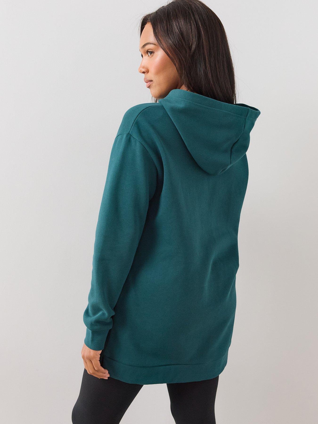 Image 2 of 6 of The Very Collection Womens Curve Longline Relaxed Hoodie - Teal Green