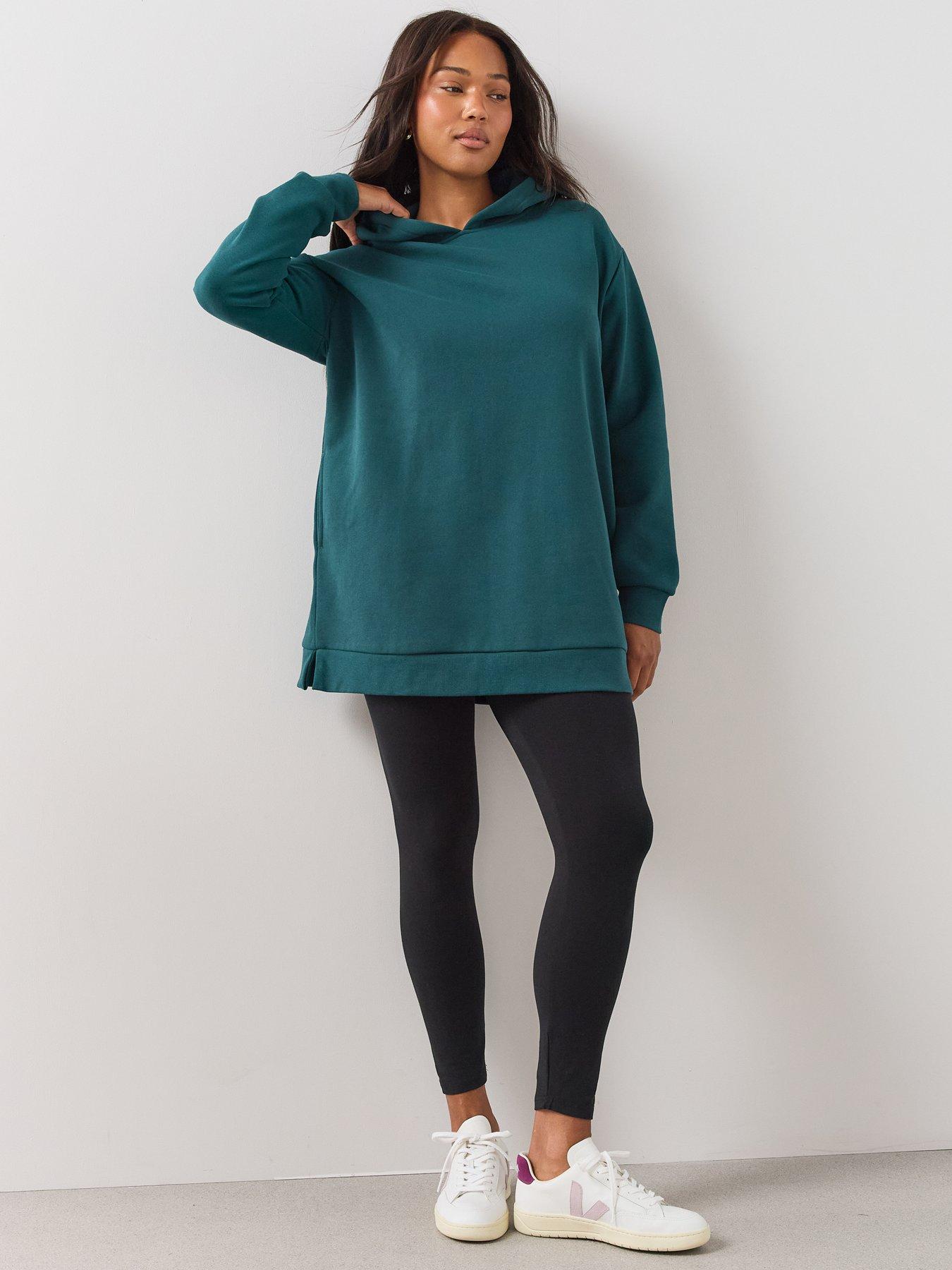 Image 6 of 6 of The Very Collection Womens Curve Longline Relaxed Hoodie - Teal Green