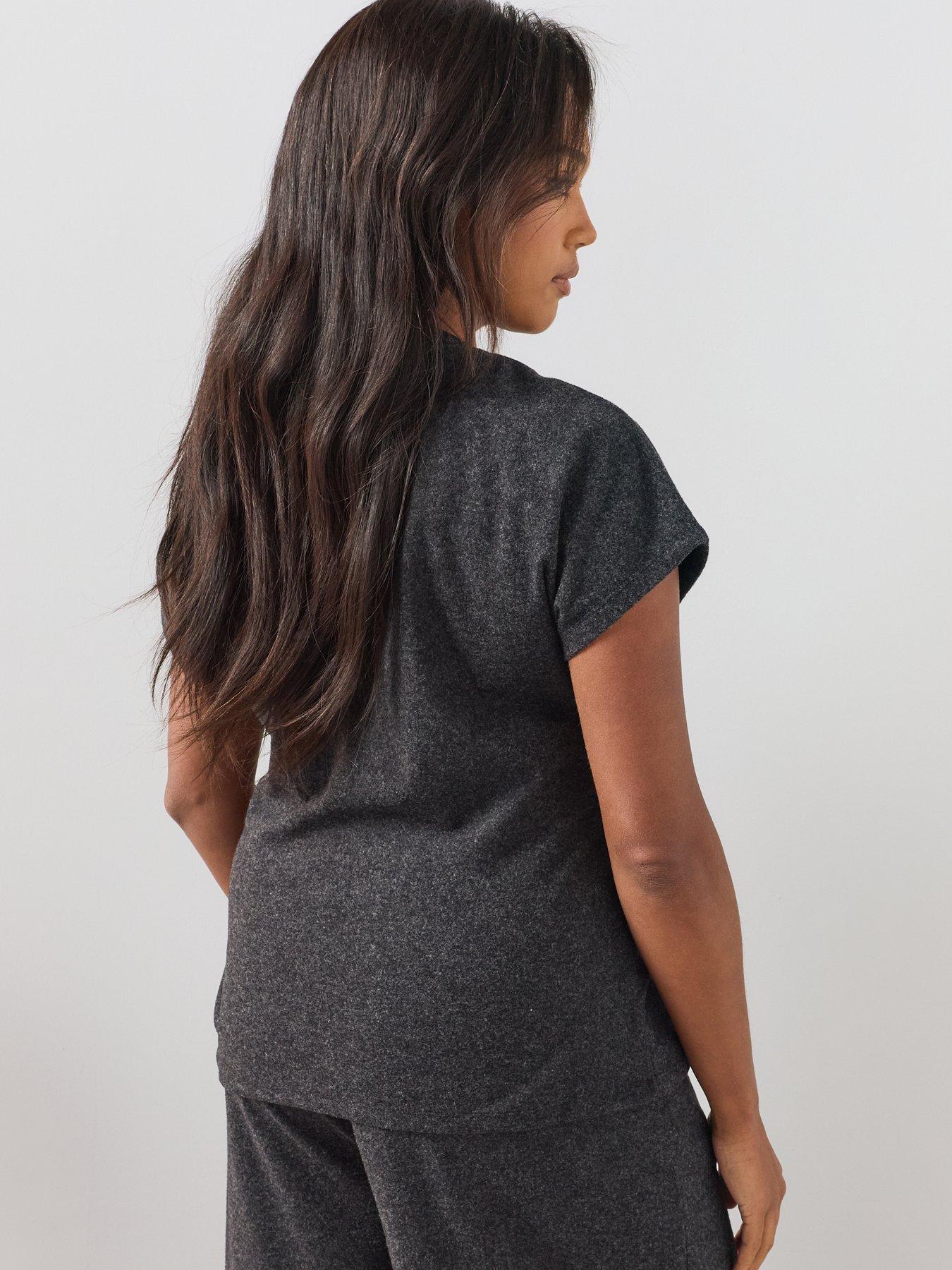 Image 2 of 6 of The Very Collection Curve Knot Detail Top Co-Ord - Dark Grey