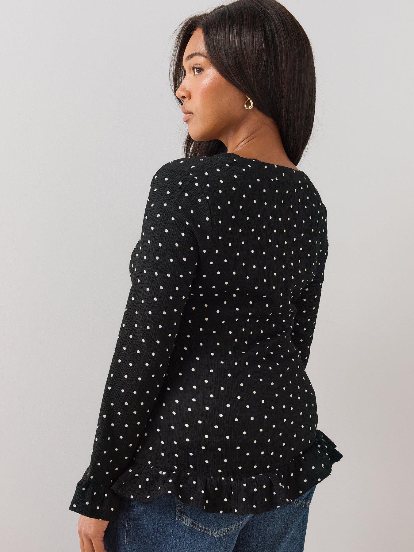 Image 2 of 6 of The Very Collection Womens Curve Ruched Button Through Shirt - Dot Print